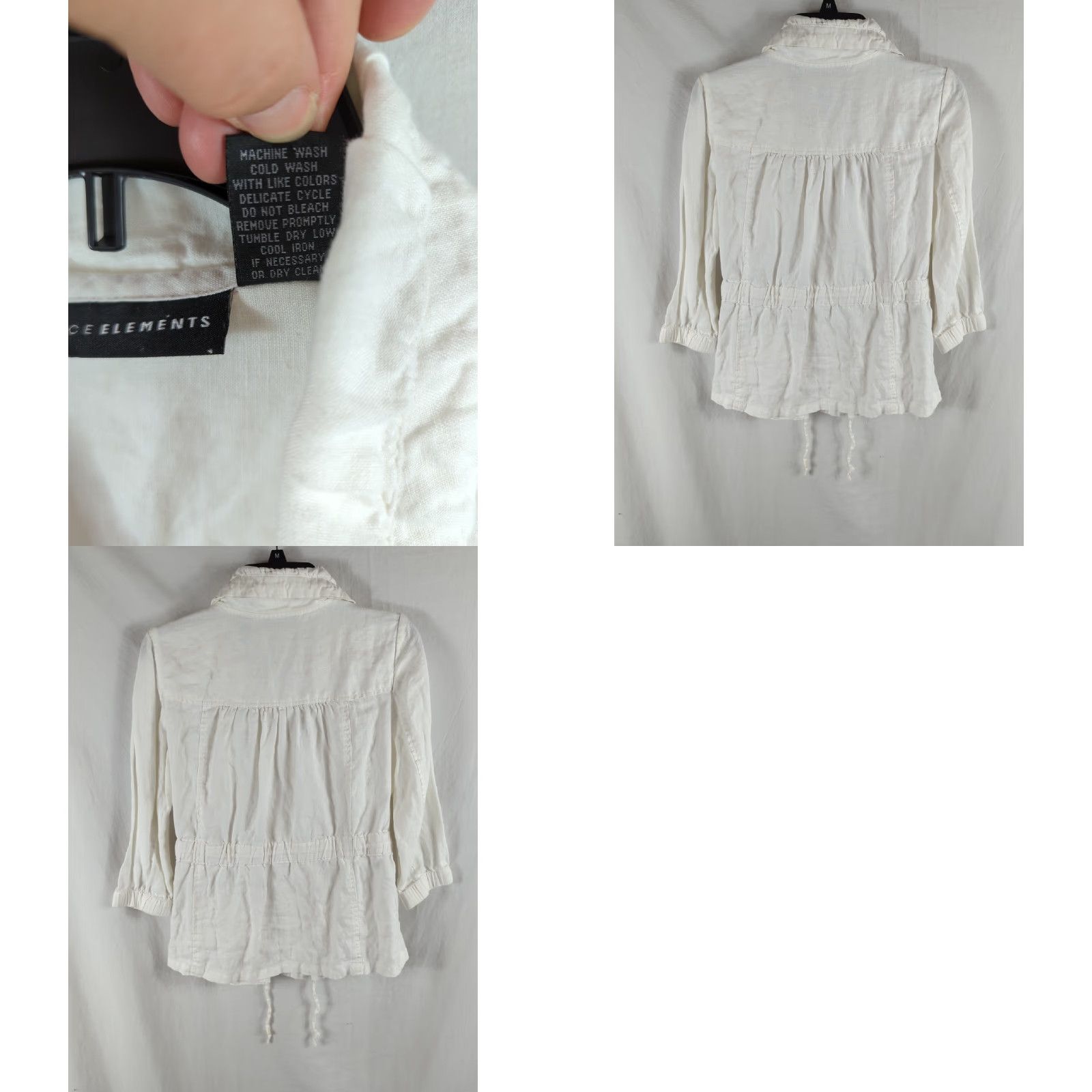 Vintage Grace Elements Light Jacket Women's 8 Linen White 3/4 Sleeve Blazer Cottagecore Blazer Women 8 White 3/4 Sleeve Jacket Size M / US 6-8 / IT 42-44 - 8 Thumbnail