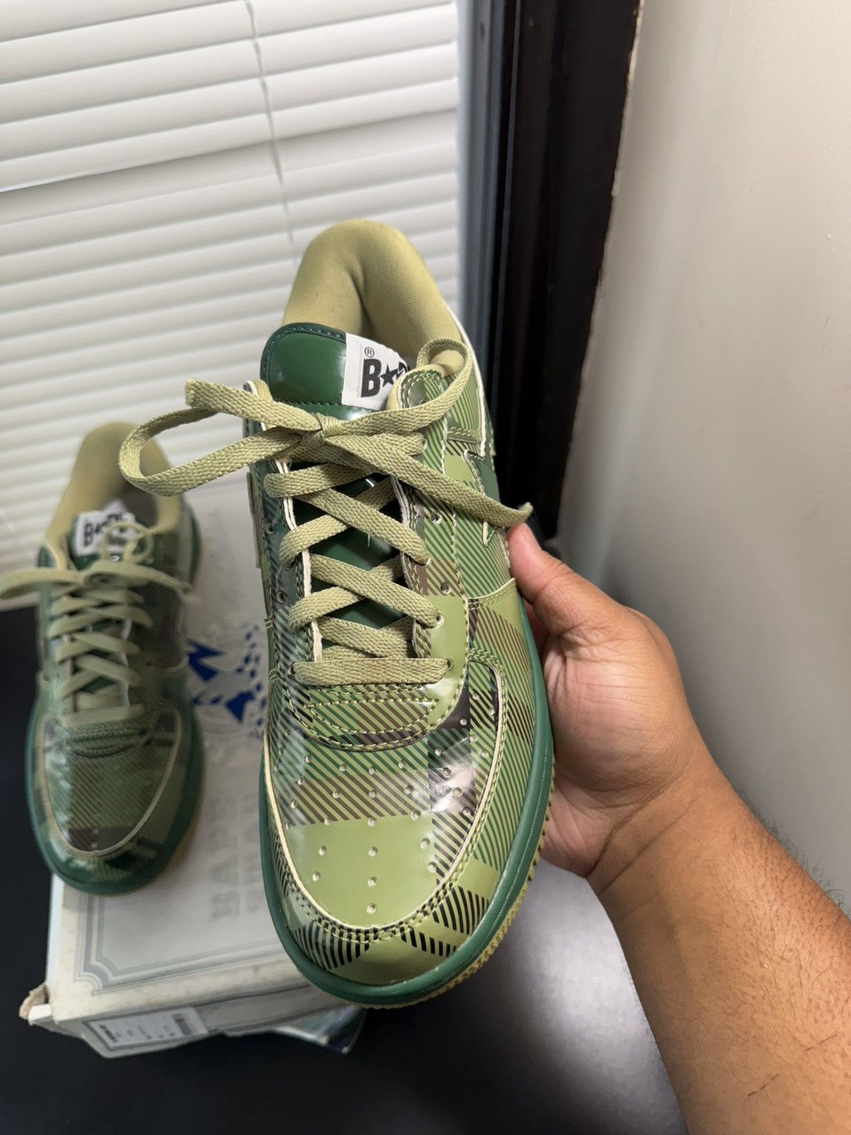 Bape Bapesta Green Check Shoes Size 9 Size US 9 / EU 42 - 5 Thumbnail