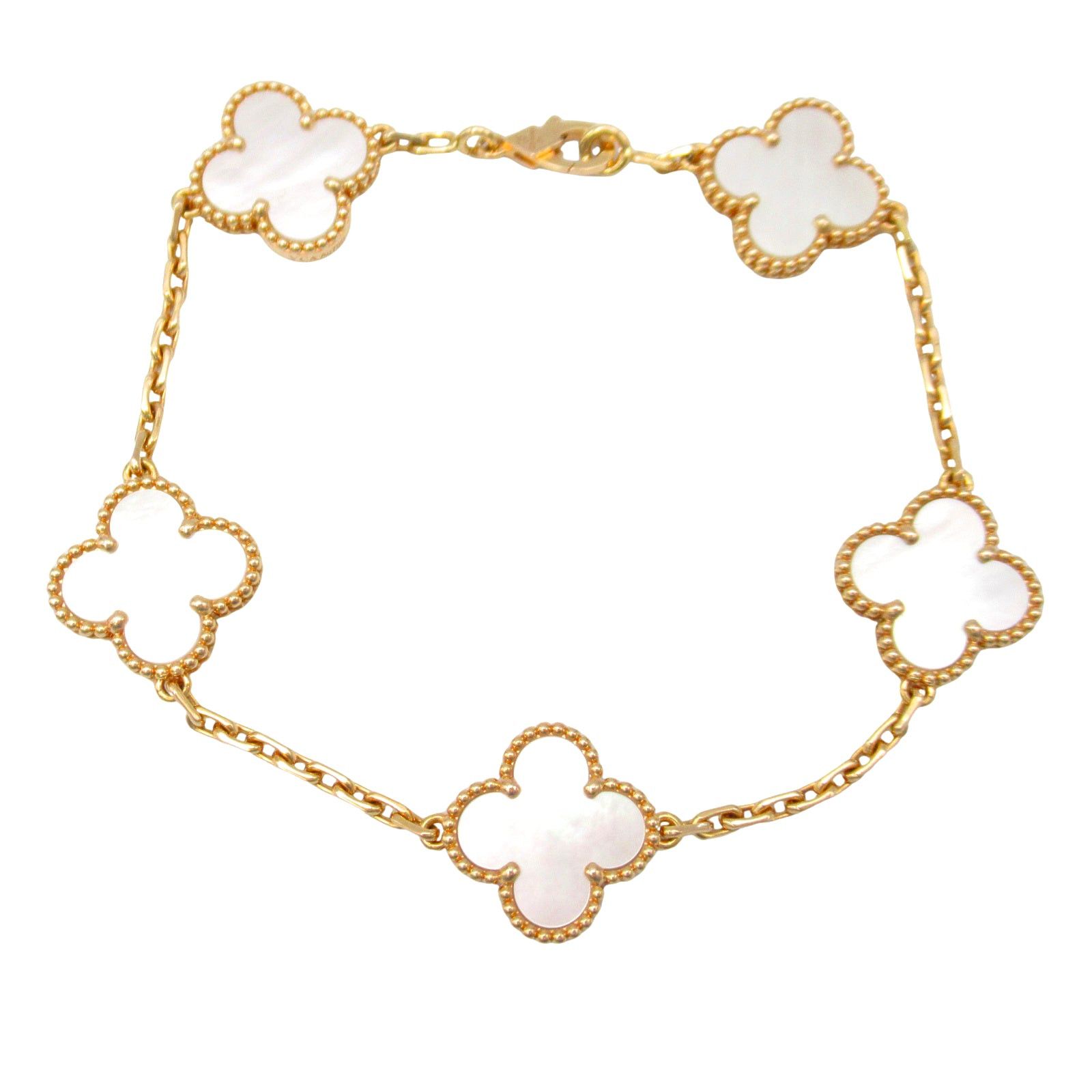 Van Cleef & Arpels Van Cleef Arpels Semi-Custom Alhambra Bless 5 Motifs Bracelet K18Pg (Pink Gold) Mother Of Pearl White Size ONE SIZE - 1 Thumbnail