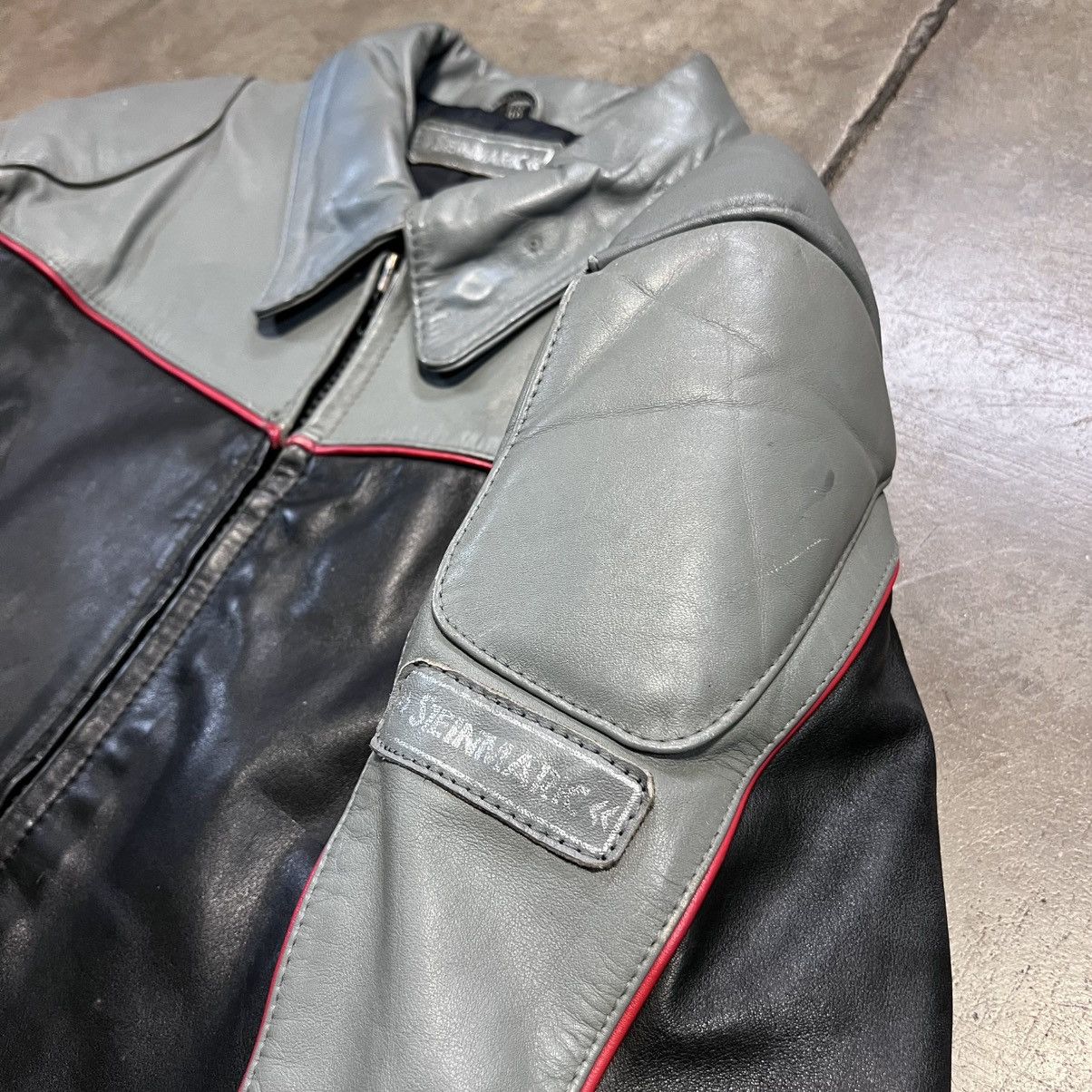 Vintage Vintage Steinmark Leather Jacket Biker Motorcycle Striped Size US M / EU 48-50 / 2 - 13 Thumbnail