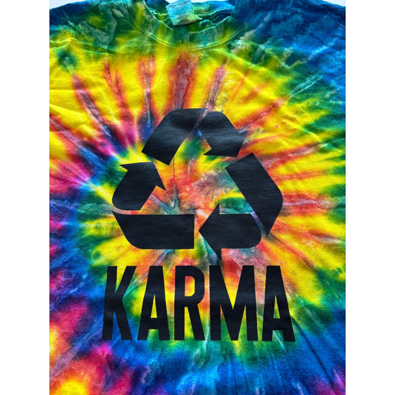 Gildan Karma Tie Dye T-shirt funny relatable Tee Size XL / US 12-14 / IT 48-50 - 1 Thumbnail