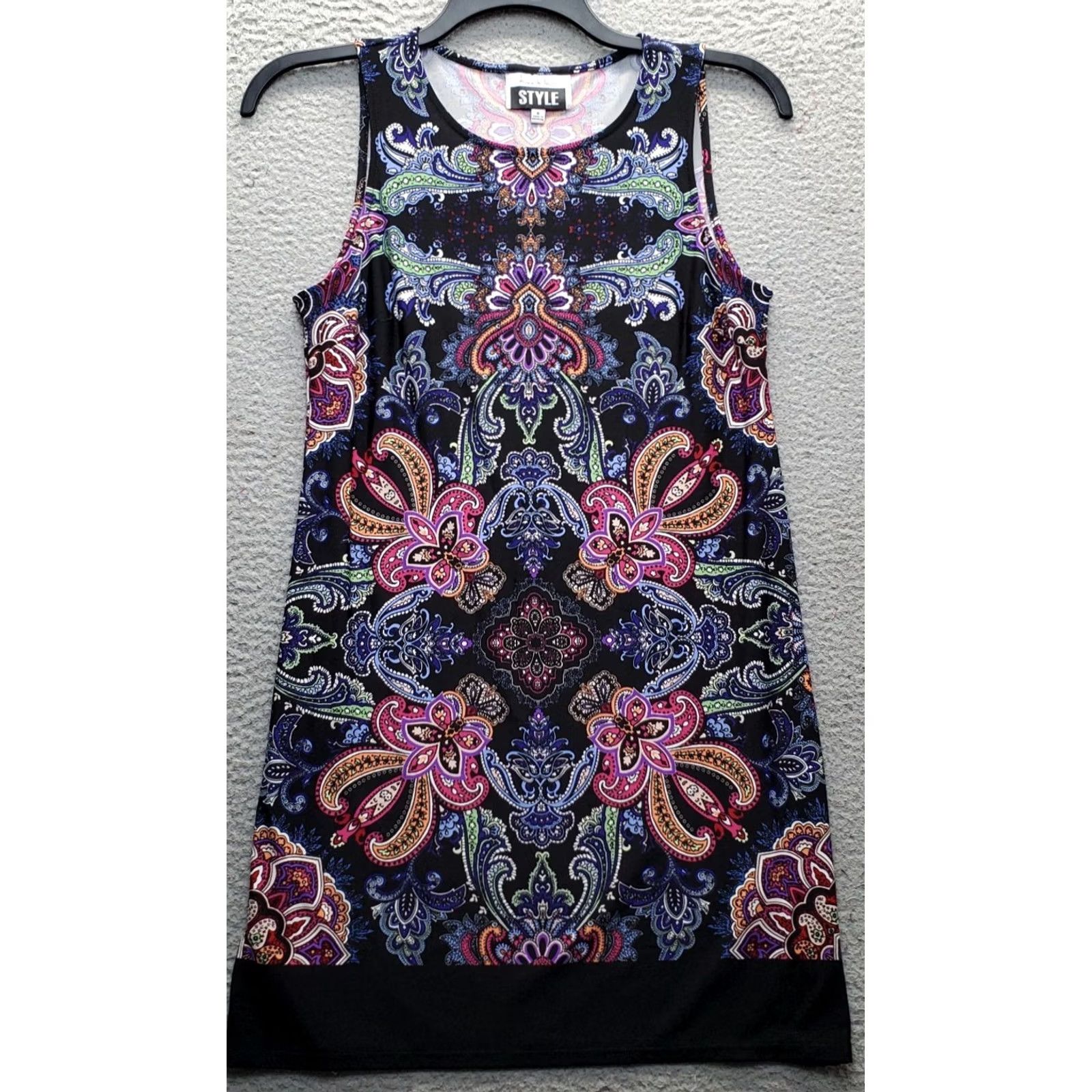 Nicole Miller Nicole Miller Tank Dress Women S Multicolor Paisley Sleeveless Round Neck Casual Party/Cocktail Dress - Size S Womens Size S / US 4 / IT 40 - 2 Thumbnail