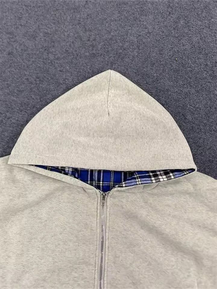 Japanese Brand Plaid Print Reversible Hoodie Size US S / EU 44-46 / 1 - 5 Thumbnail