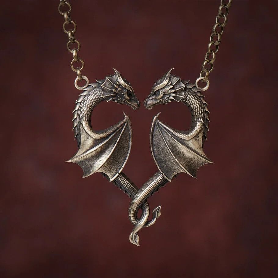 Streetwear Dragon Heart Symbol of Love Necklace | Grailed