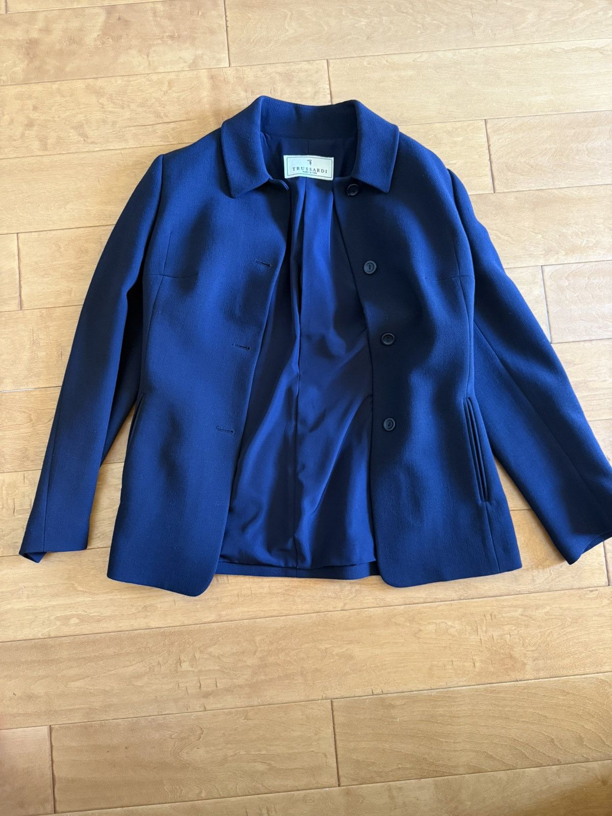 Trussardi *RARE* Trussardi Midnight Blue Wool Blazer Size M / US 6-8 / IT 42-44 - 1 Thumbnail