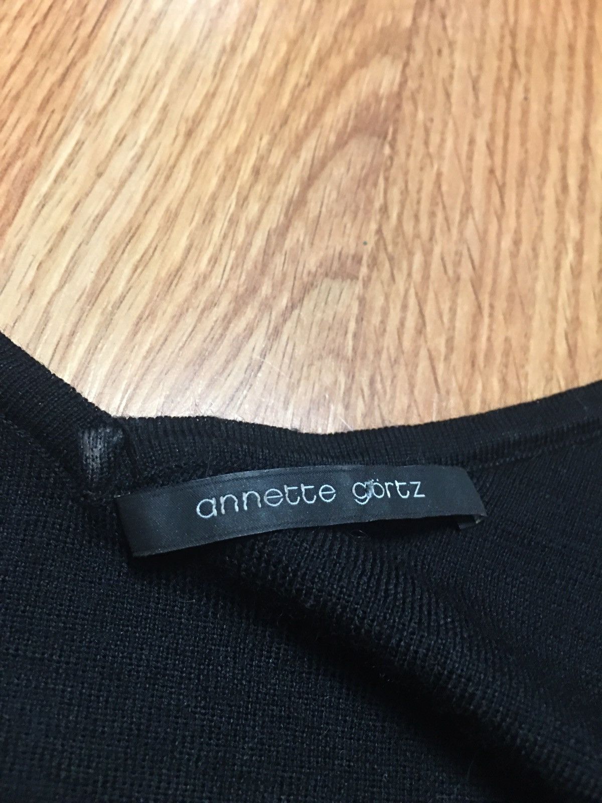 Annette Gortz Annette Gortz Black Merino Wool Mohair Trim Jumper Size L Size L / US 10 / IT 46 - 8 Thumbnail