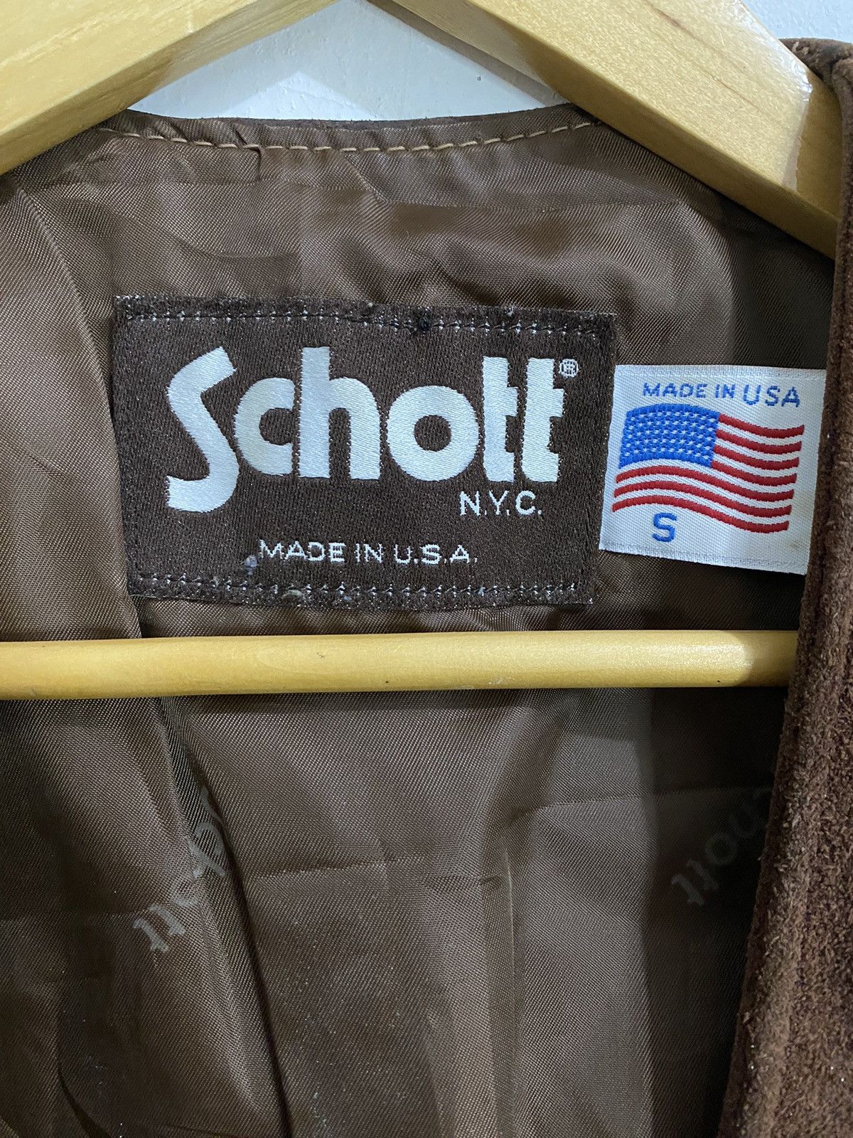 Schott × Vintage 💫Steals💫Vintage Schott Vest Tank Top Leather Rare Size US S / EU 44-46 / 1 - 5 Thumbnail