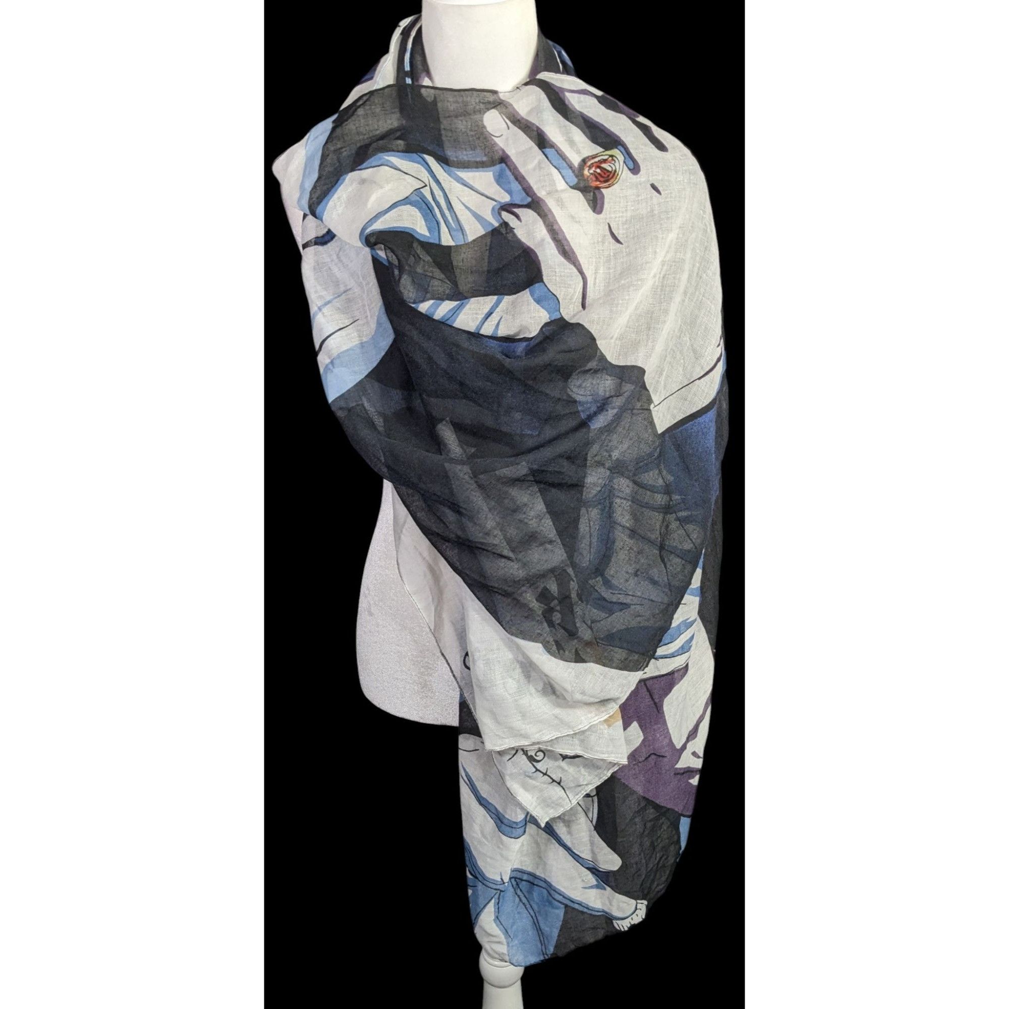Other Black Butler Ciel & Sebastian Lightweight Scarf 38x72 Inches Size ONE SIZE - 2 Thumbnail