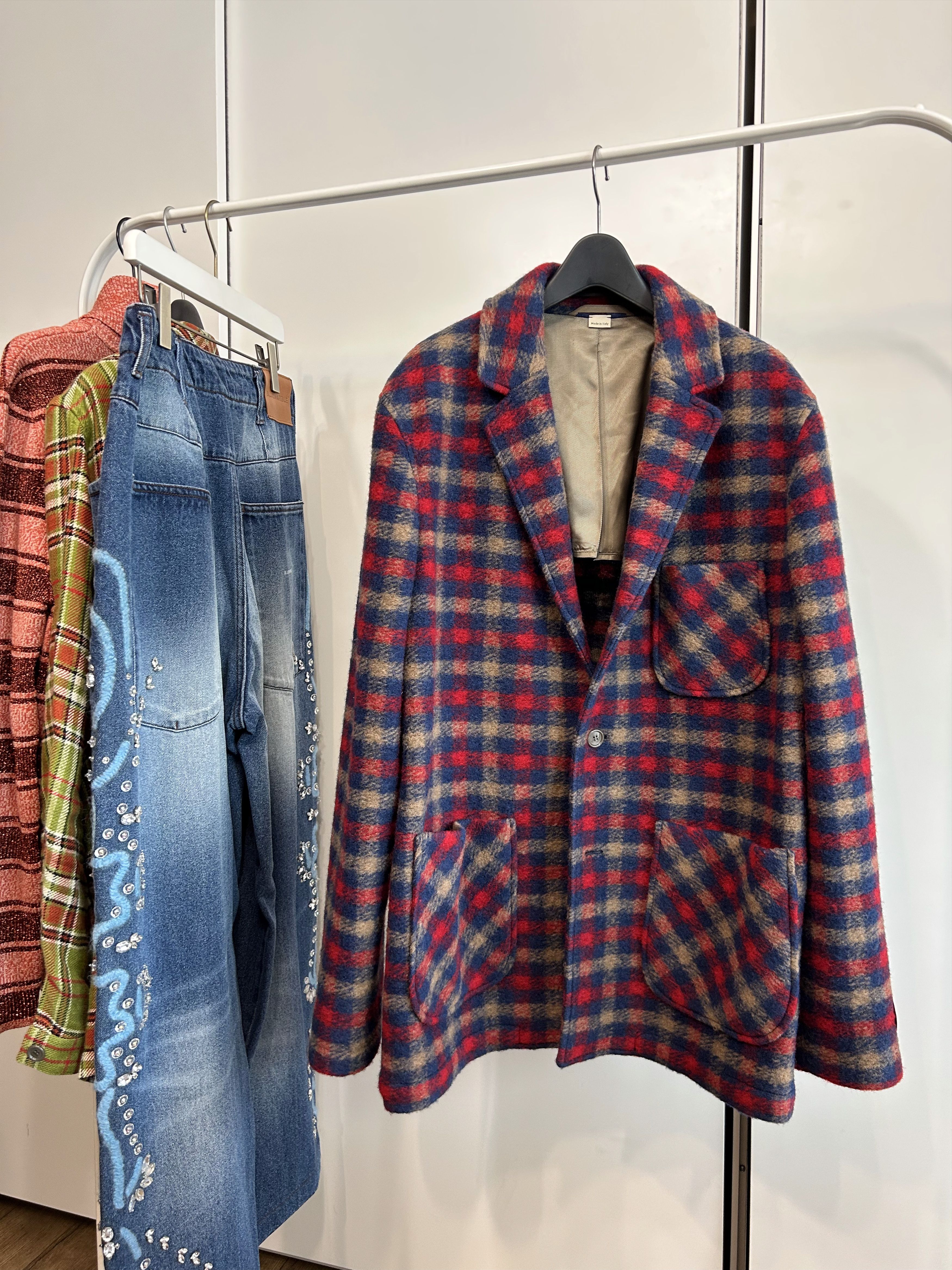 Gucci GUCCI Bycolor Wool Check Jacket Size 50L - 1 Thumbnail