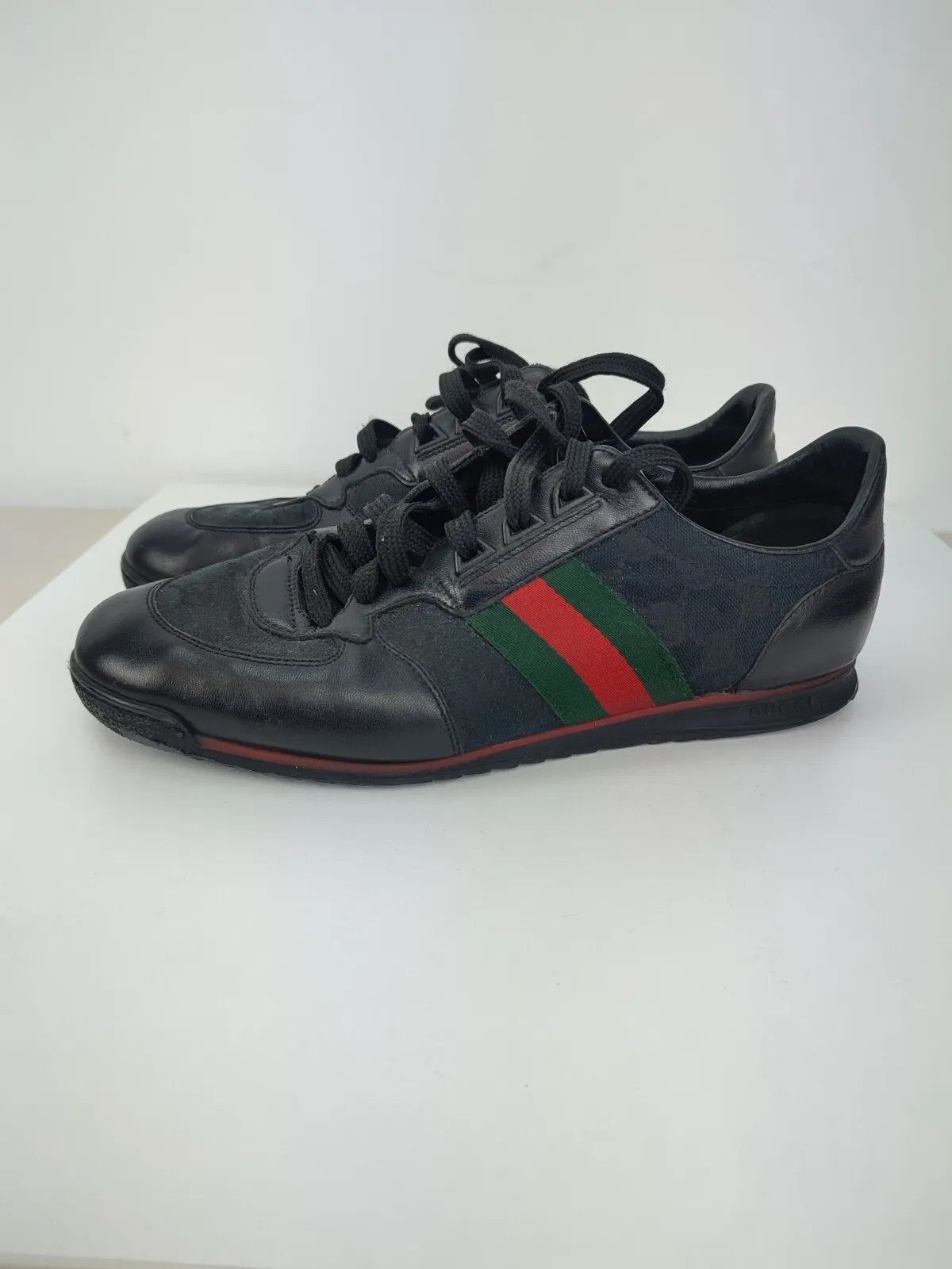 Gucci Gucci Leather Guccissima Strip Web Shoes Sneakers 28 cm Size US 10 / EU 43 - 23 Thumbnail