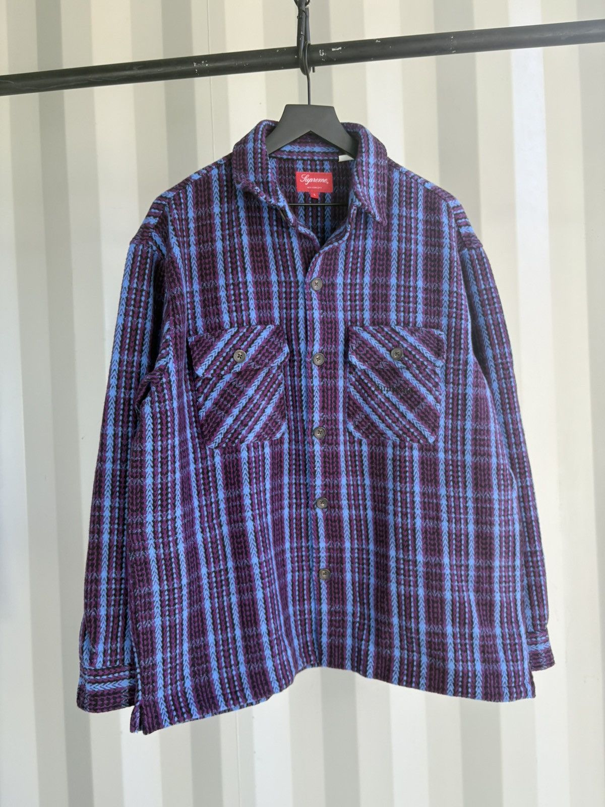 Supreme Supreme Heavy Flannel Blue | Grailed