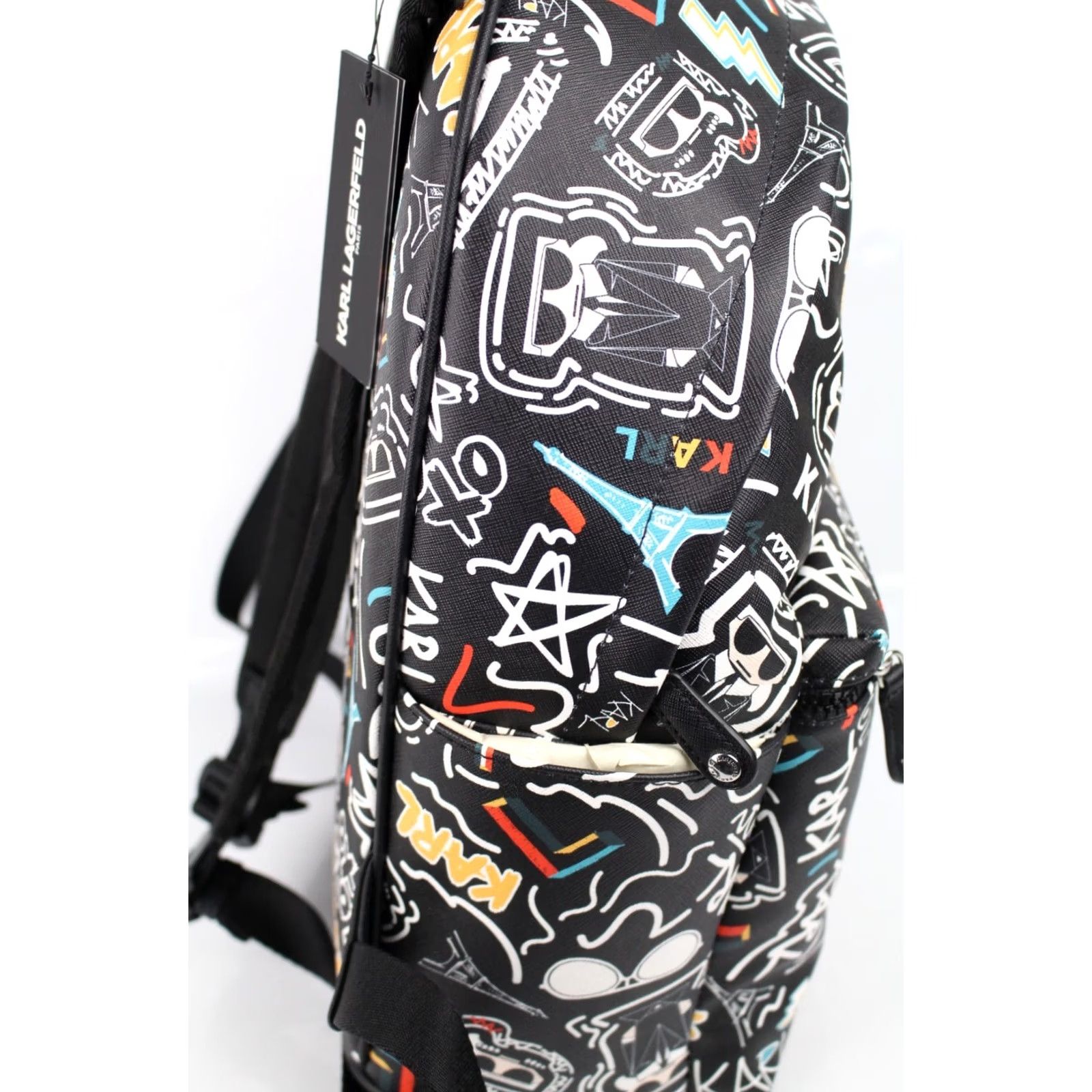 Karl Lagerfeld Karl Lagerfeld Backpack Paris Adele All Over Logo Black Laptop Sleeve LH3K45BD Size ONE SIZE - 5 Thumbnail