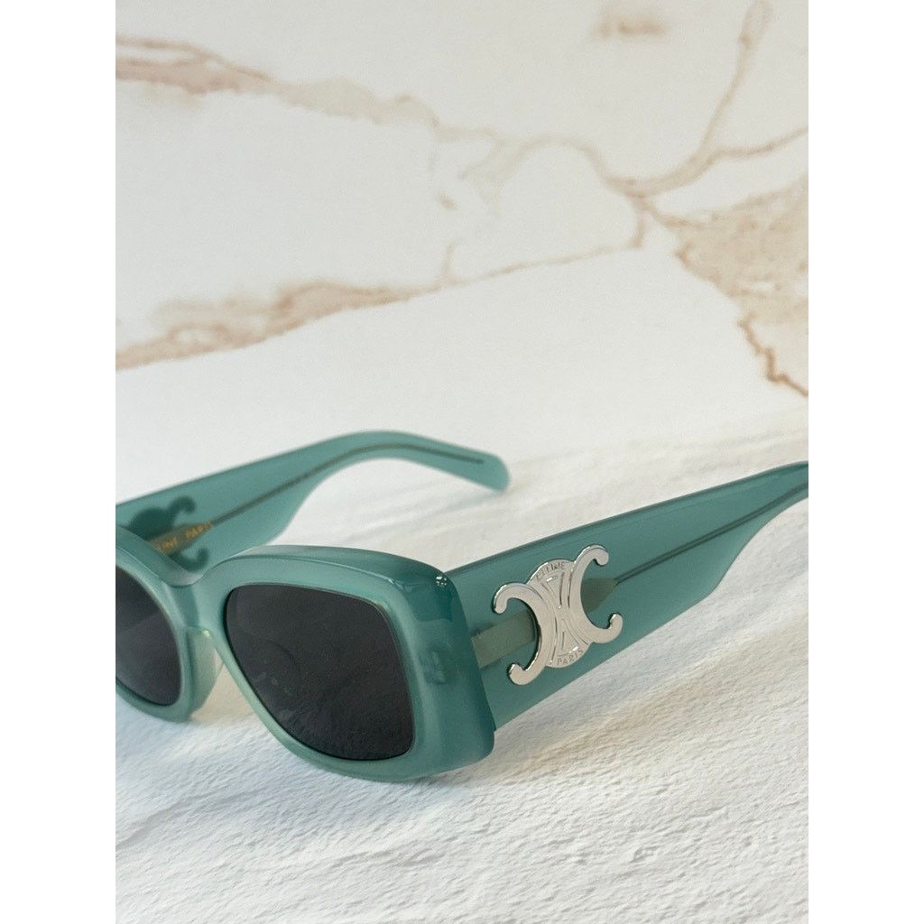 Celine NEW Celine CL40282U Triomphe XL Blue Silver Sunglasses Size ONE SIZE - 4 Thumbnail