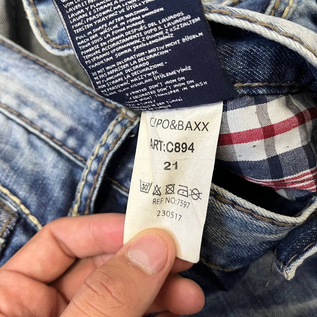 Vintage CIPO BAXX Vintage Mens Rapper Distressed Light Blue Y2K Size US 34 / EU 50 - 11 Thumbnail