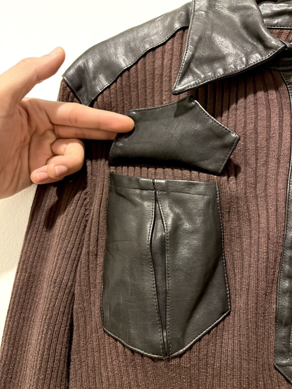 Morgan Homme KNIT x LEATHER HALF ZIPPER MORGAN HOMME LGB IF6WAS9 STYLE Size US M / EU 48-50 / 2 - 12 Thumbnail