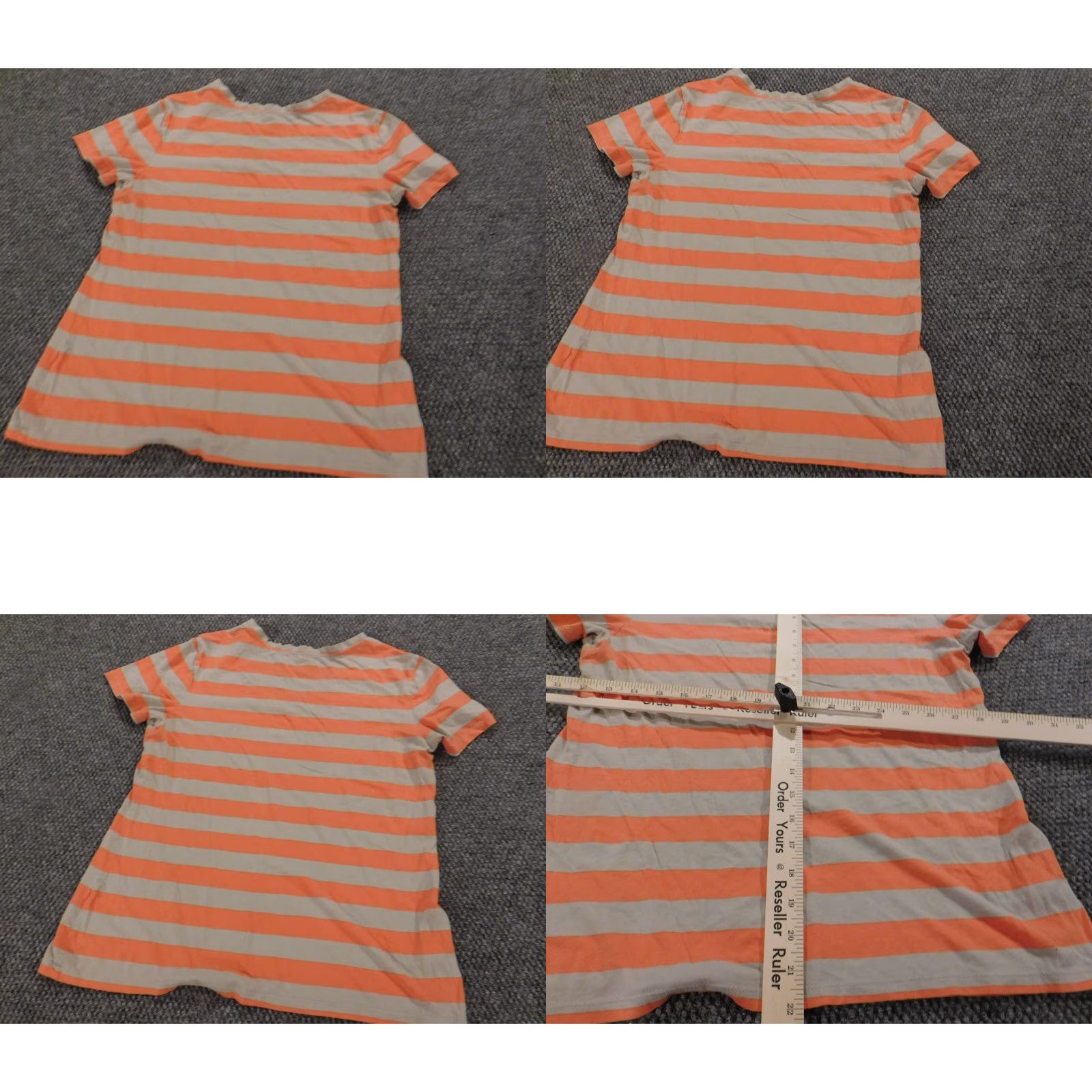 Ann Taylor Ann Taylor Loft Blouse Shirt Womens M Gray Striped Crew Neck Pullover Casual Short Sleeve Button Oxygen? (Note: Please verify) Size M / US 6-8 / IT 42-44 - 8 Thumbnail