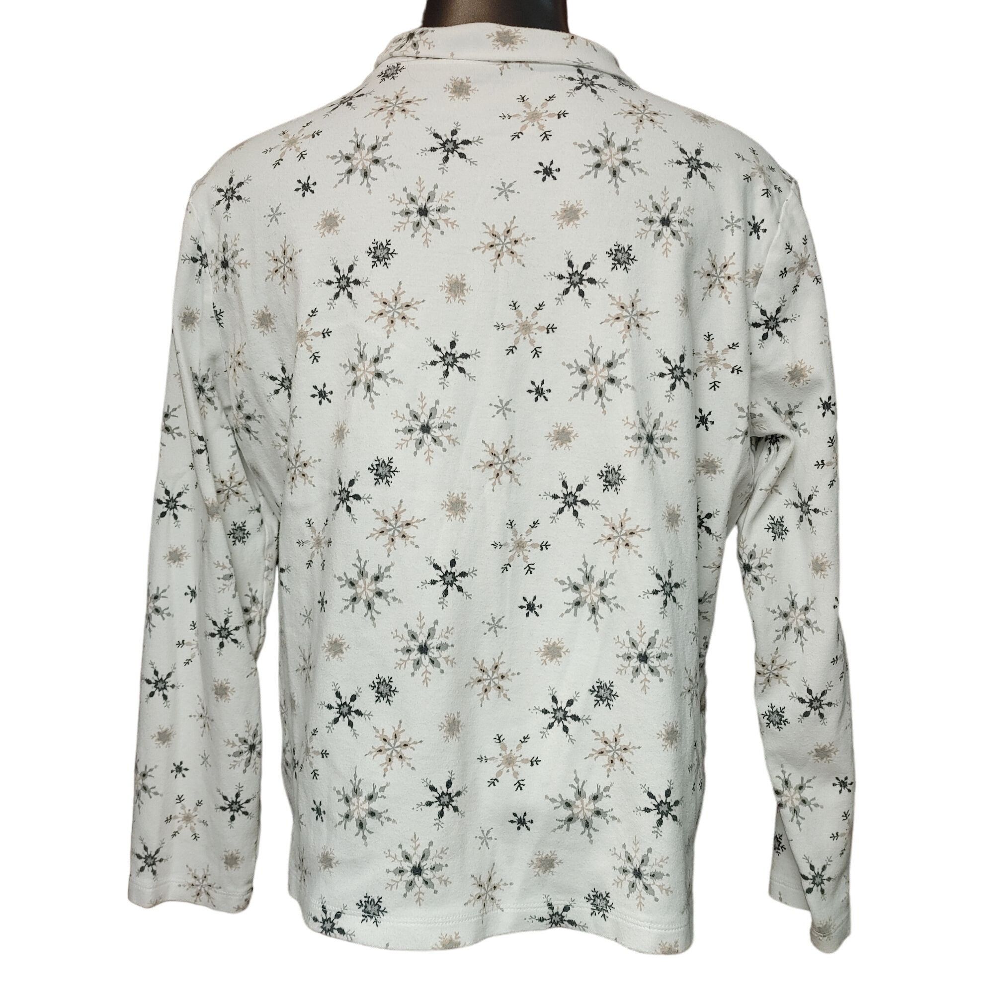 Other Laura Scott Women's White Long Sleeve Mock-Neck Winter Snowf Size XL / US 12-14 / IT 48-50 - 2 Thumbnail
