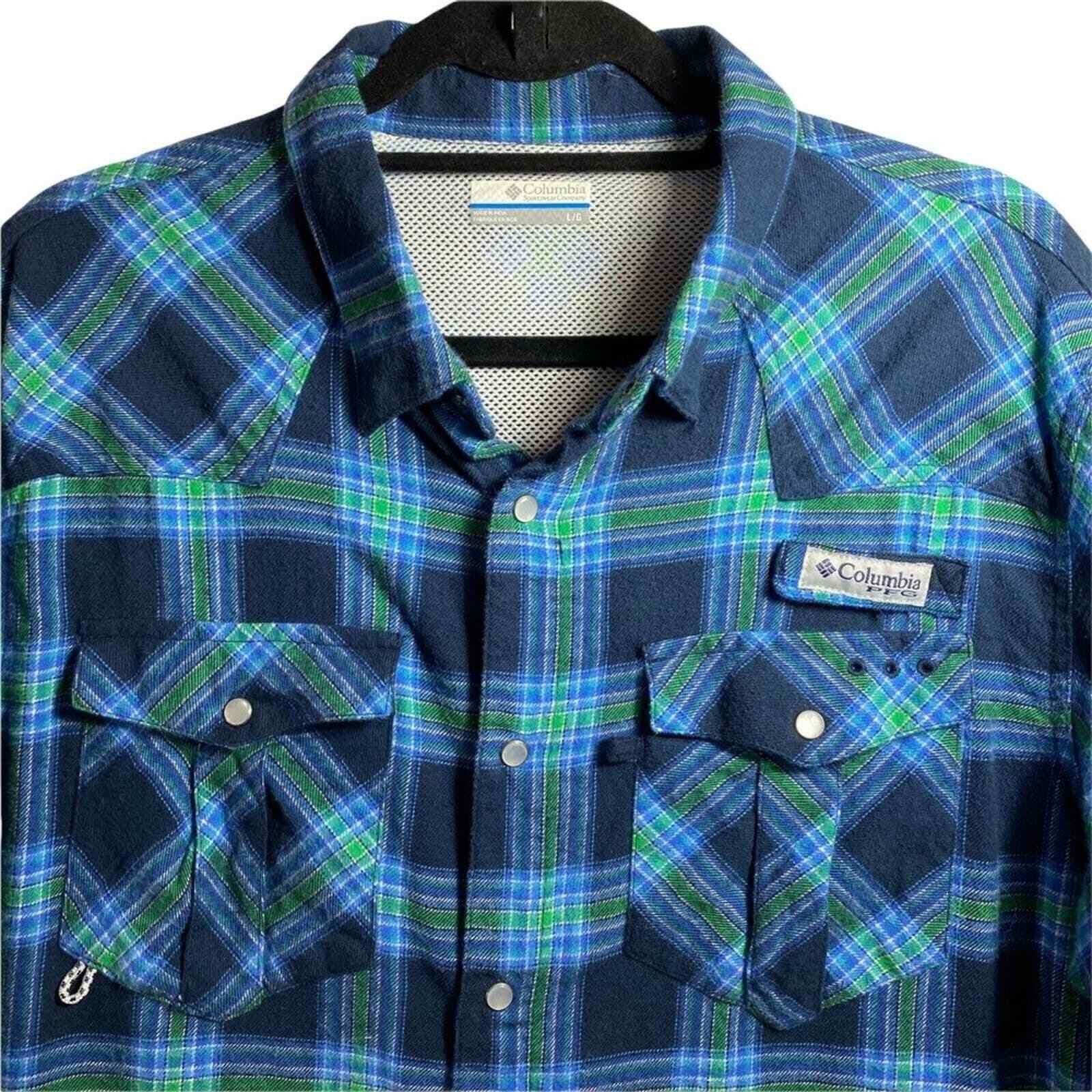 Columbia Columbia PFG MensLarge Vented Button Down Shirt Flannel GORP Size US L / EU 52-54 / 3 - 3 Thumbnail