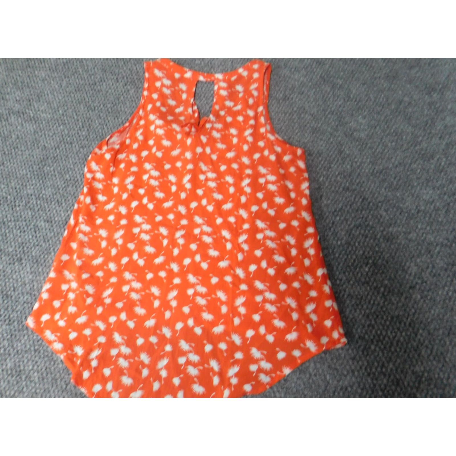 Old Navy Old Navy Womens Blouse XS Orange Pullover Short Sleeve Round Neck Cotton Basic Regular Solid Size XS / US 0-2 / IT 36-38 - 7 Thumbnail