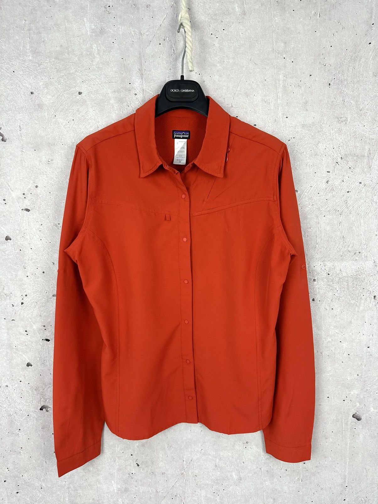 Patagonia × Vintage Patagonia Orange Long Sleeve Zip Pocket Logo Women’s Shirt Size L / US 10 / IT 46 - 1 Thumbnail