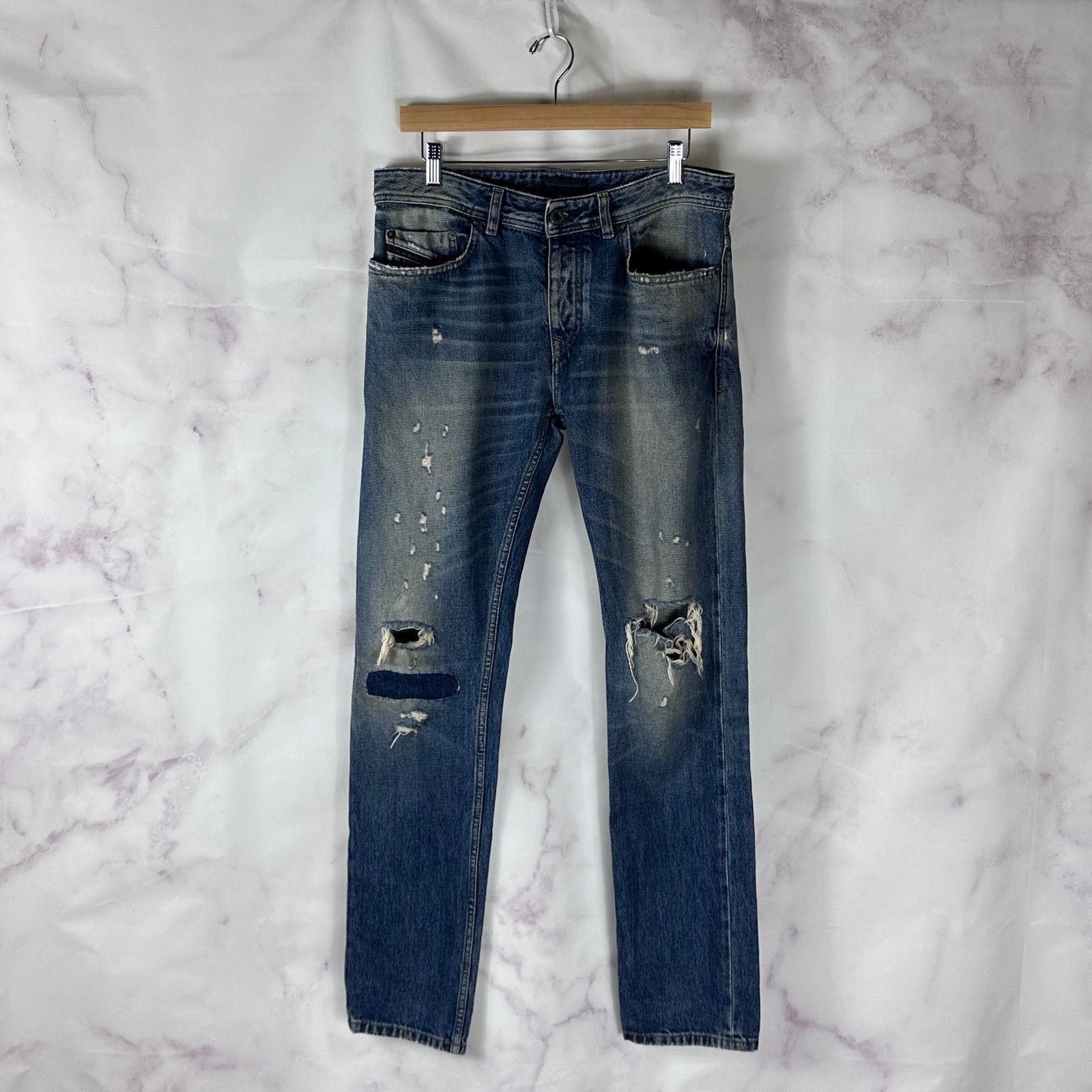 Diesel Black Gold Distressed & Repaired Denim Jeans Size US 32 / EU 48 - 1 Thumbnail