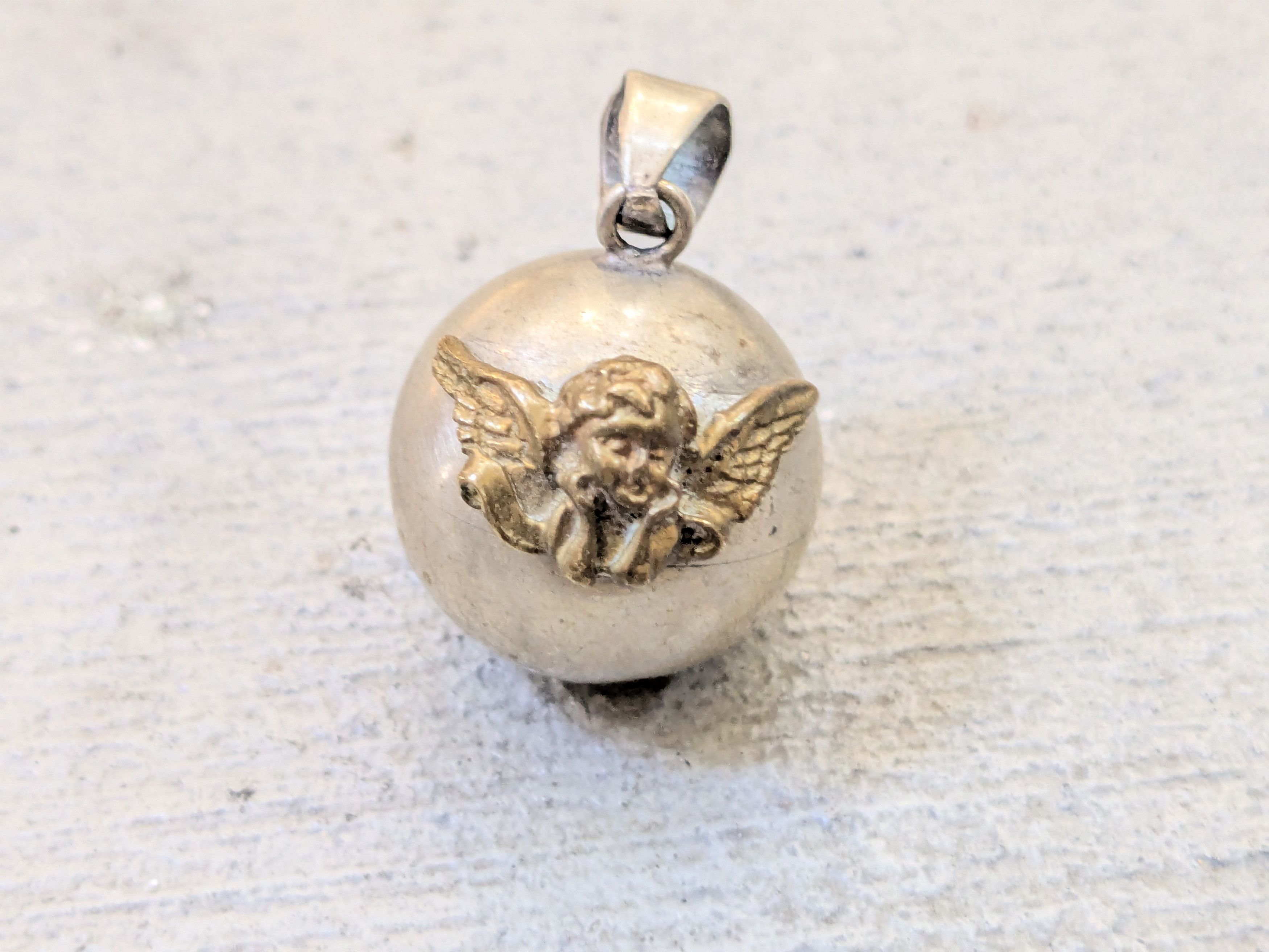 Vintage Vintage Alpaca Silver Chime Pendant Angel Sphere Bell Brass Size ONE SIZE - 5 Thumbnail