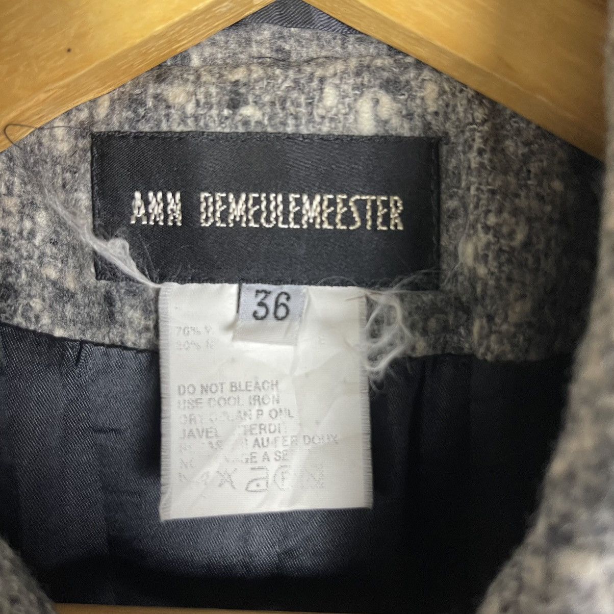 Ann Demeulemeester Ann Demeulemeester Archive Grey Tweed Double Breasted Coat Size XS / US 0-2 / IT 36-38 - 5 Thumbnail