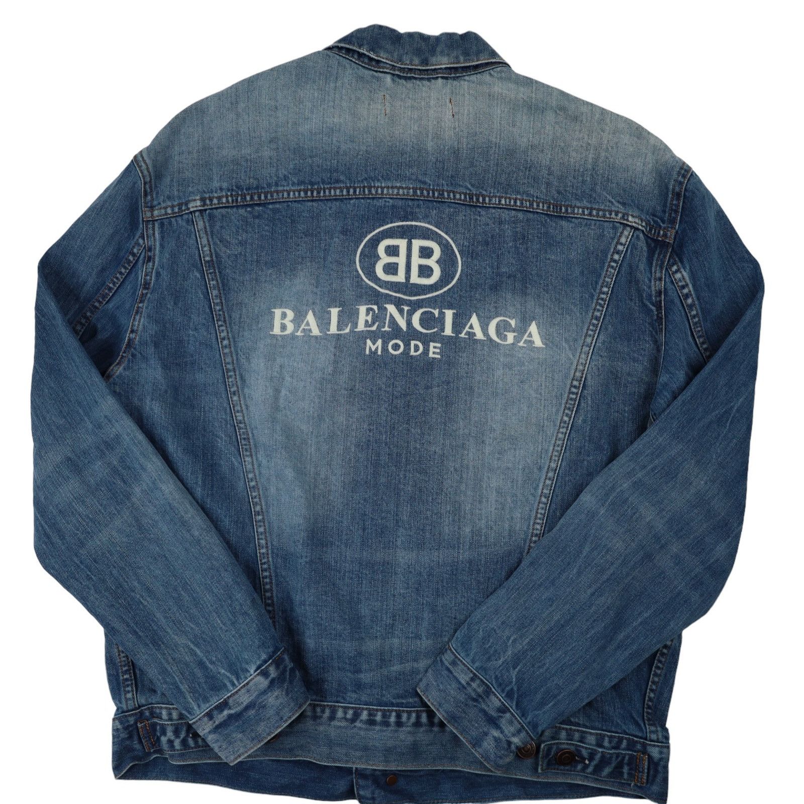 Balenciaga Balenciaga Mode Japanese Denim Embroidered Spellout Jacket Size US M / EU 48-50 / 2 - 15 Thumbnail