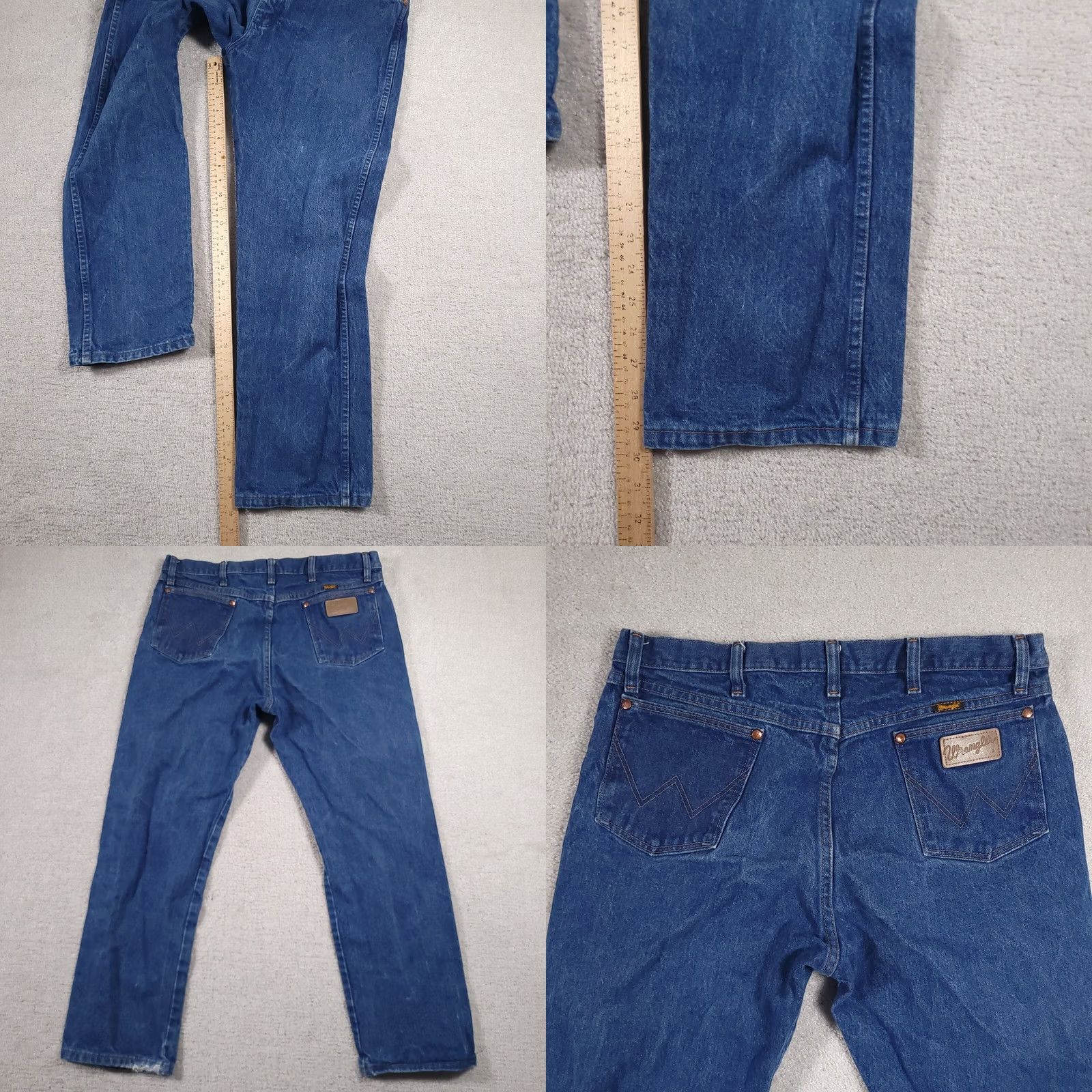 Wrangler VINTAGE Wrangler 13MWZ Original Fit Jeans Mens 36x30 Cowboy Cut Workwear Blue Denim Leather? Size US 36 / EU 52 - 8 Thumbnail