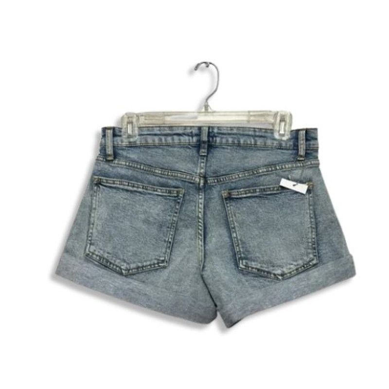 Other WeWoreWhat Jean Shorts Whiskered Cuffed Hem Mid-Rise Blue 24 Size 24" / US 00 / IT 34 - 4 Thumbnail