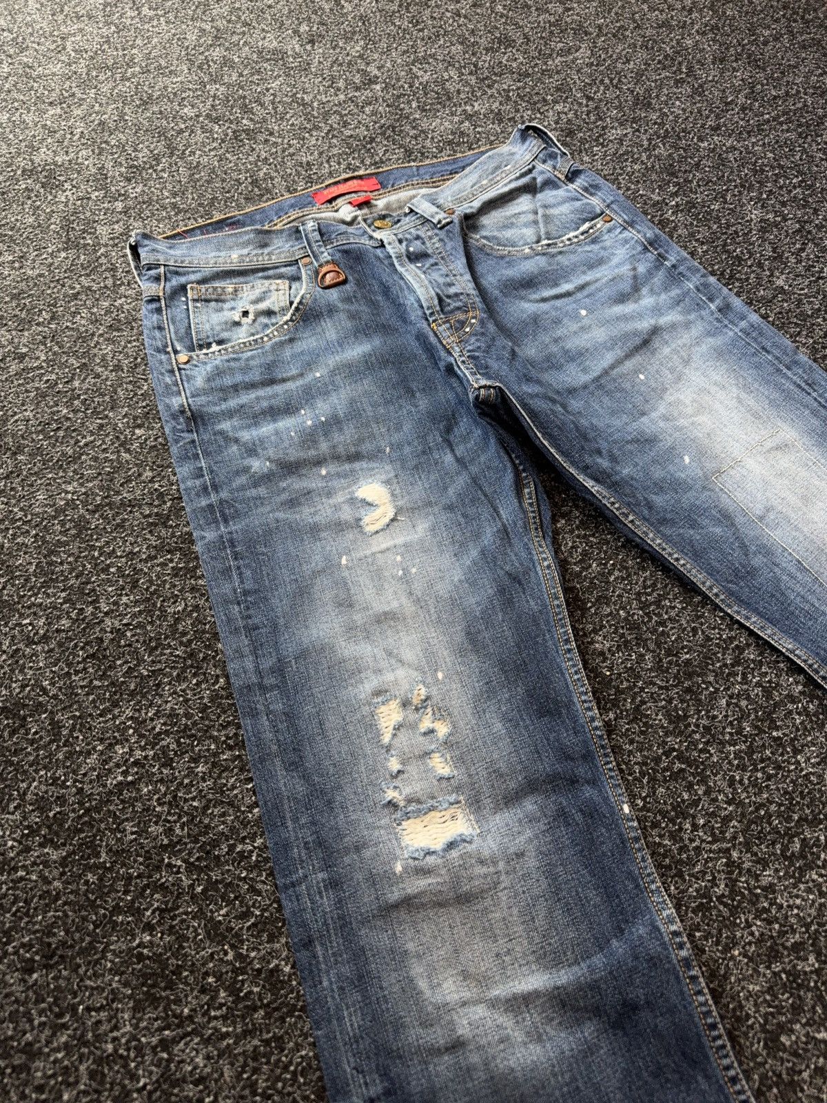 Vintage 00s Retro Japanese Y2K Vntg Grunge Distressed Denim Jeans Size US 32 / EU 48 - 6 Thumbnail