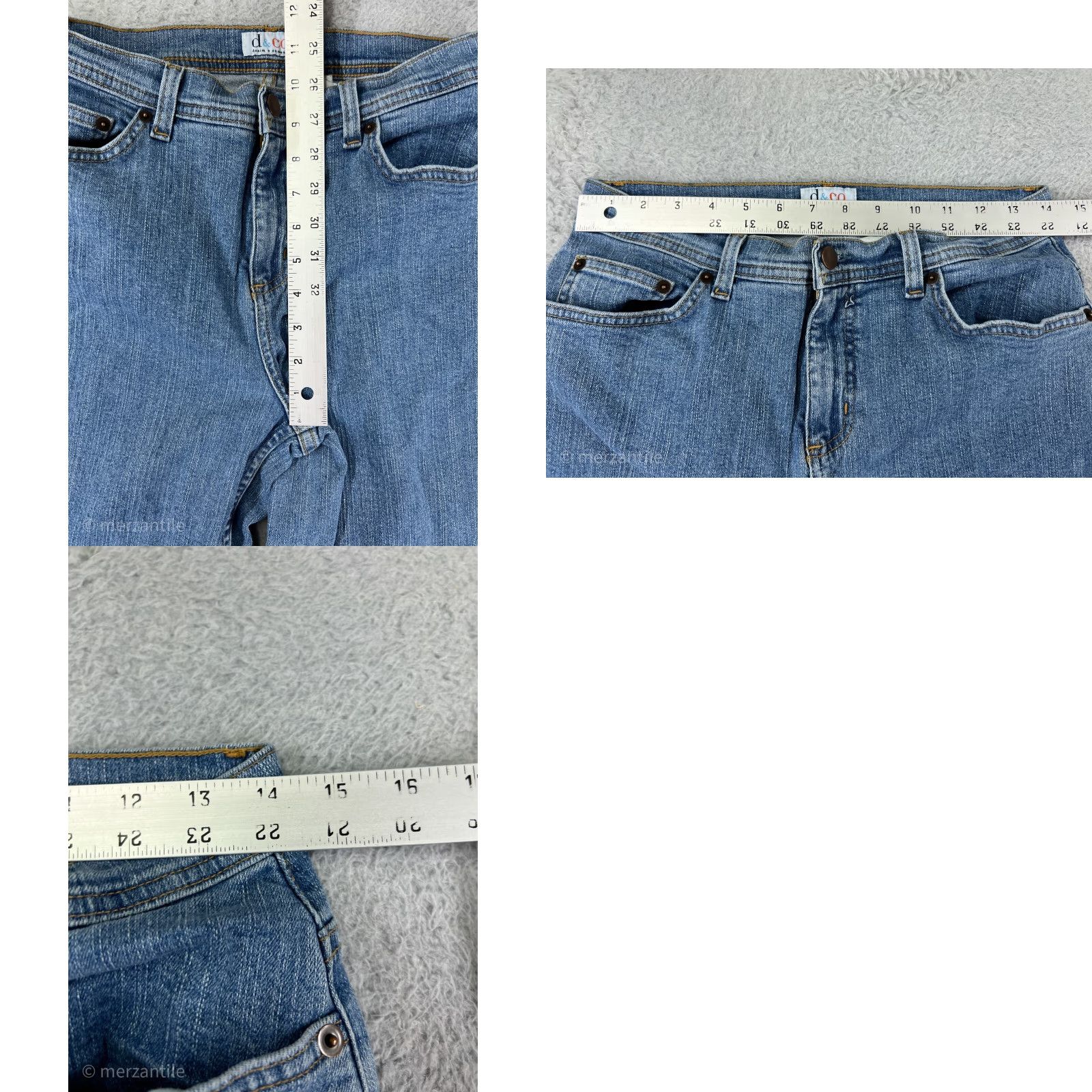 Vintage D&Co Jeans Womens 8 Capri Low Rise Blue Denim Medium Wash Cotton Blend 5-Pocket Size 30" / US 8 / IT 44 - 9 Thumbnail