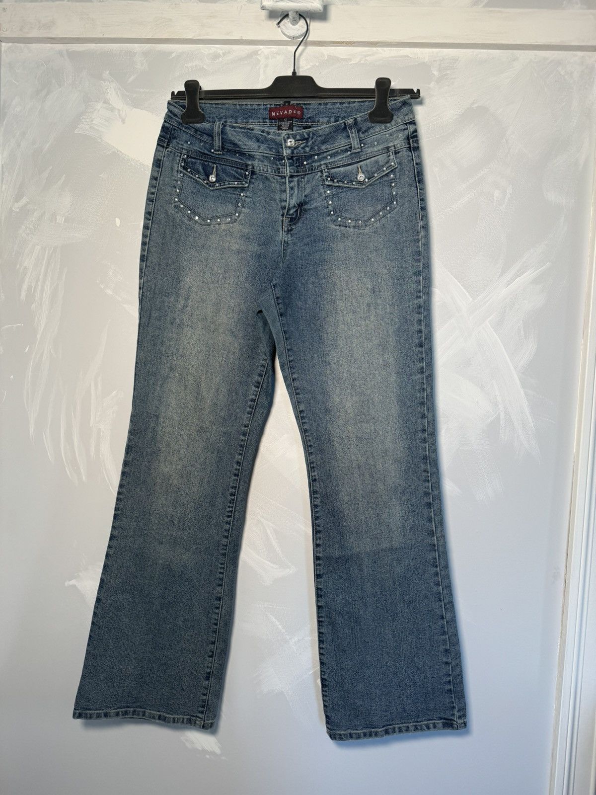Japanese Brand × Vintage Nevada Diamond "Paris Hilton" Flared Bootcut Denim Jeans Size US 30 / EU 46 - 1 Thumbnail