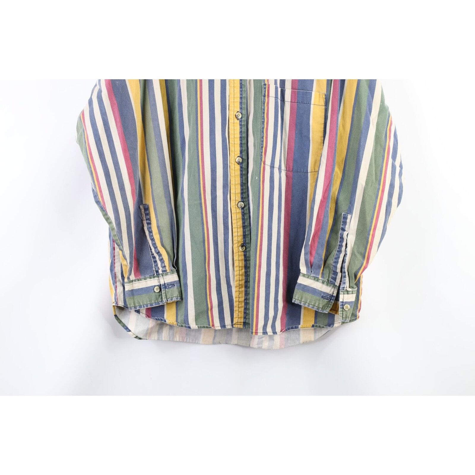 Vintage Vintage 90s Streetwear aded Rainbow Striped Button Shirt Size US M / EU 48-50 / 2 - 3 Thumbnail