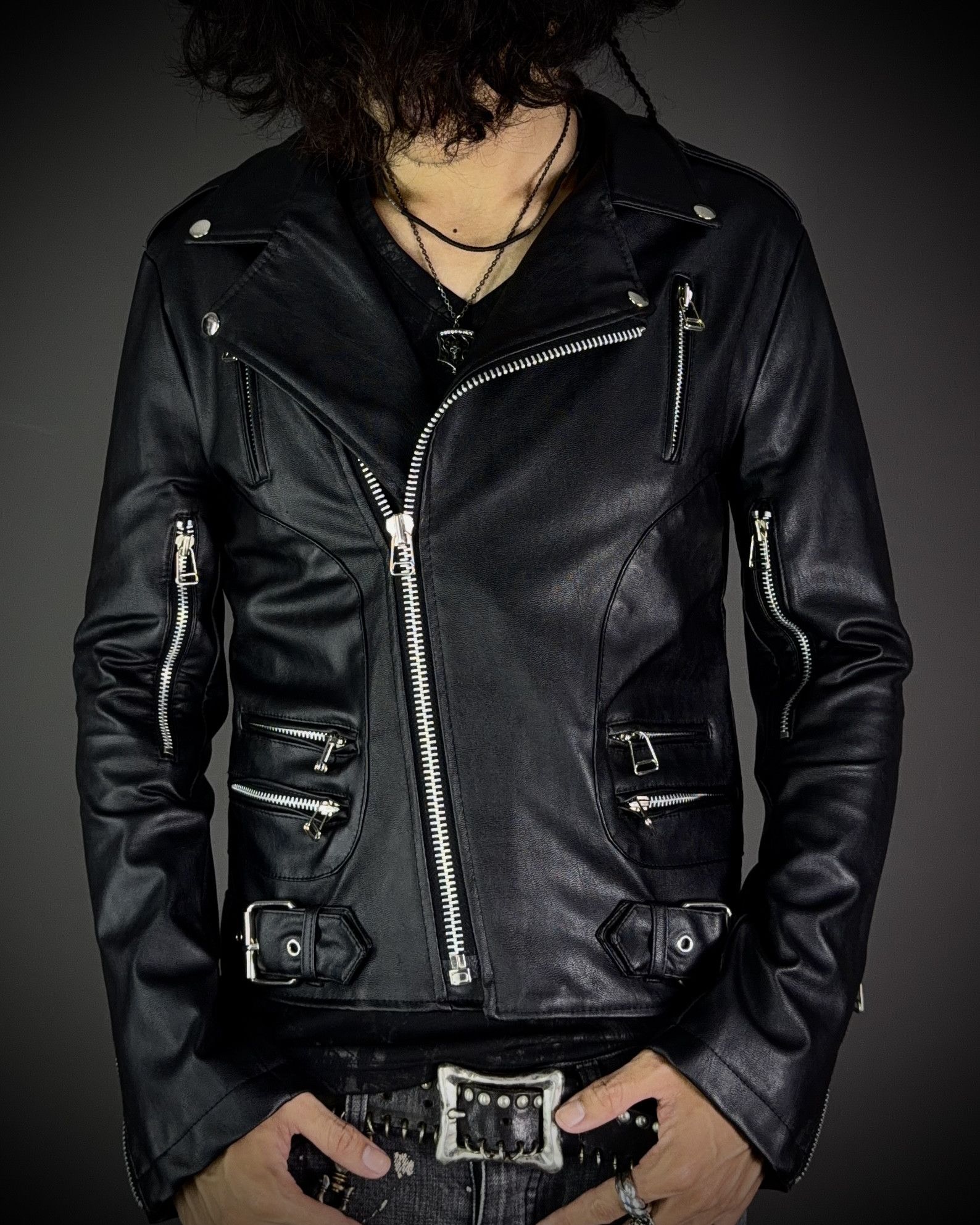 Attachment Attachment Multi-zip leather biker jacket Size US S / EU 44-46 / 1 - 1 Thumbnail