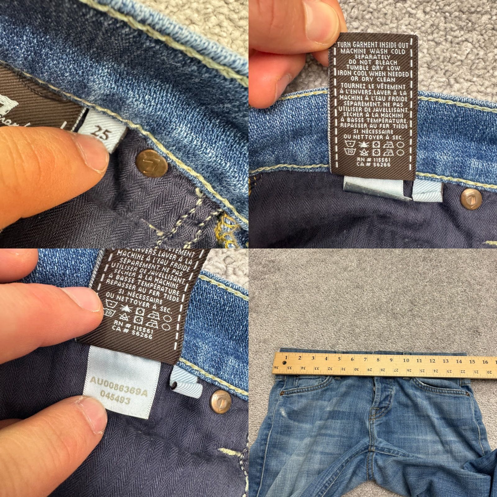 7 For All Mankind 7 For All Mankind Jeans Women 25 Slim Skinny Denim 5-Pocket Blue Button Fly Size 42" / US 20 - 9 Thumbnail