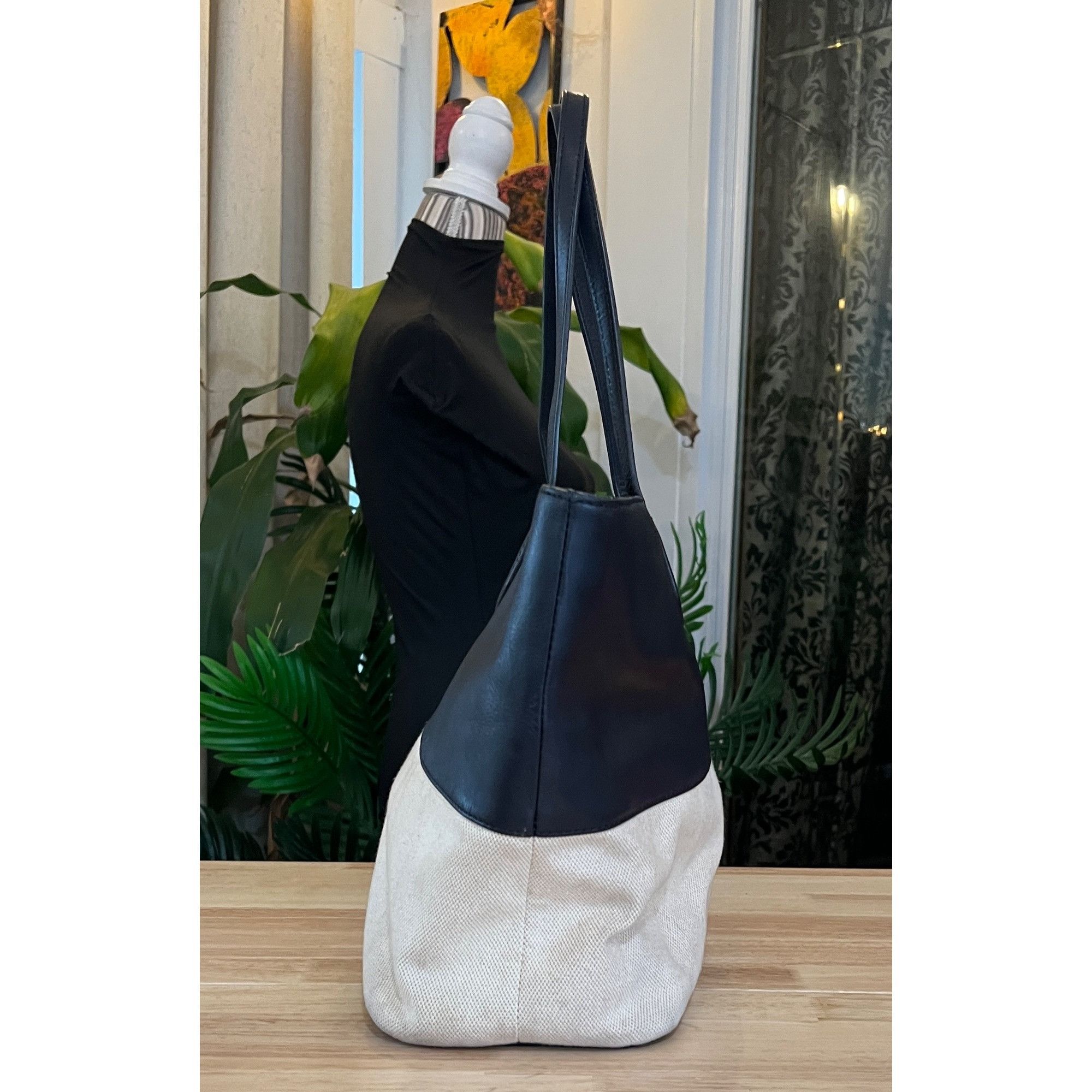 Tory Burch TORY BURCH Blue and Canvas East West Tote Size ONE SIZE - 4 Thumbnail