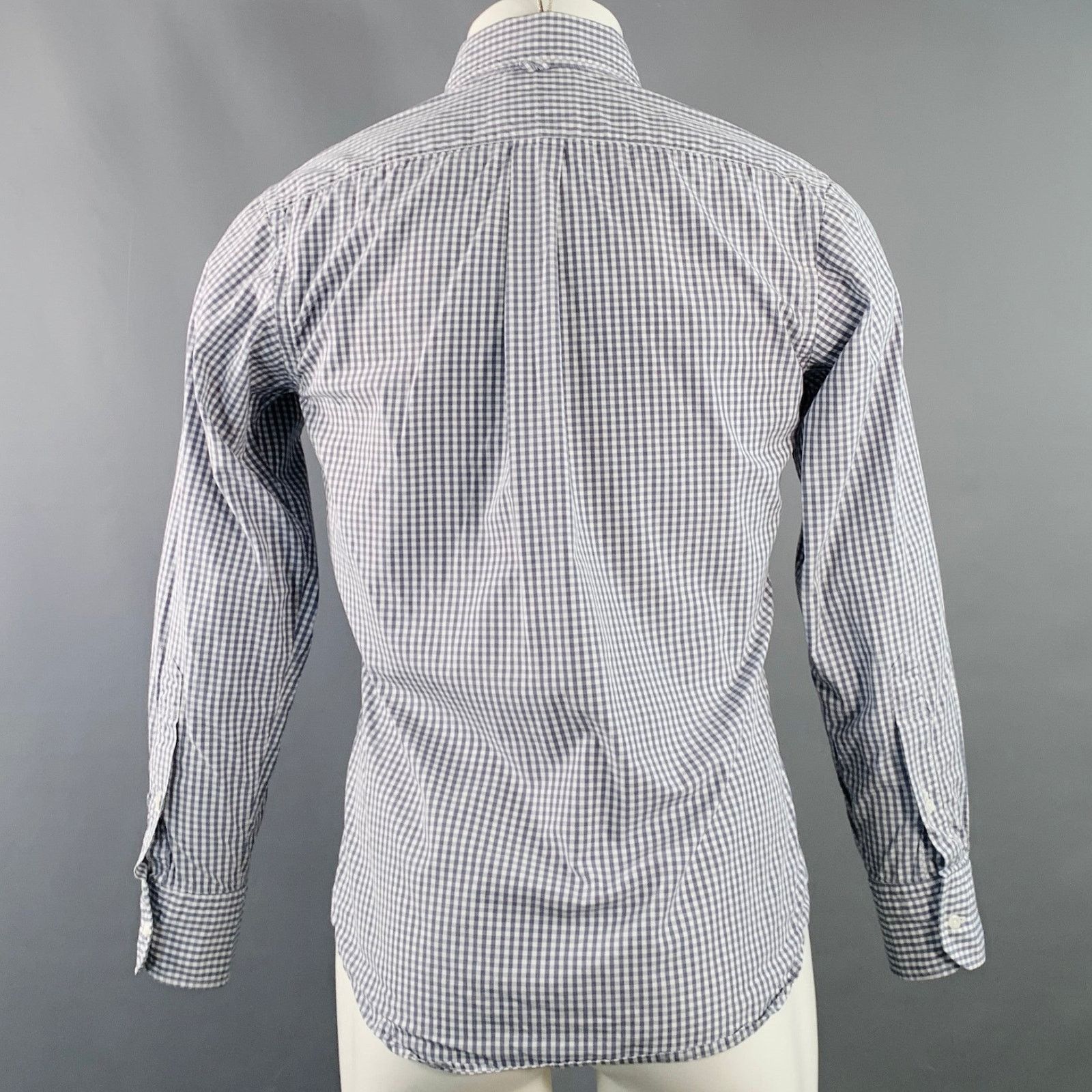 Brooks Brothers Black Fleece Size S Grey White Gingham Cotton One Pocket Shirt Size US S / EU 44-46 / 1 - 4 Thumbnail