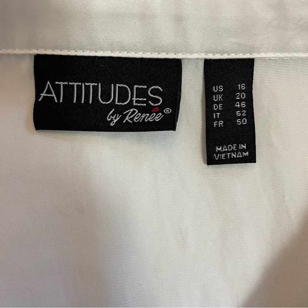 Other Attitudes by Renee Washed Poly Silk Collared Shirt Size 16 Size XXL / US 16-18 / IT 52-54 - 6 Thumbnail
