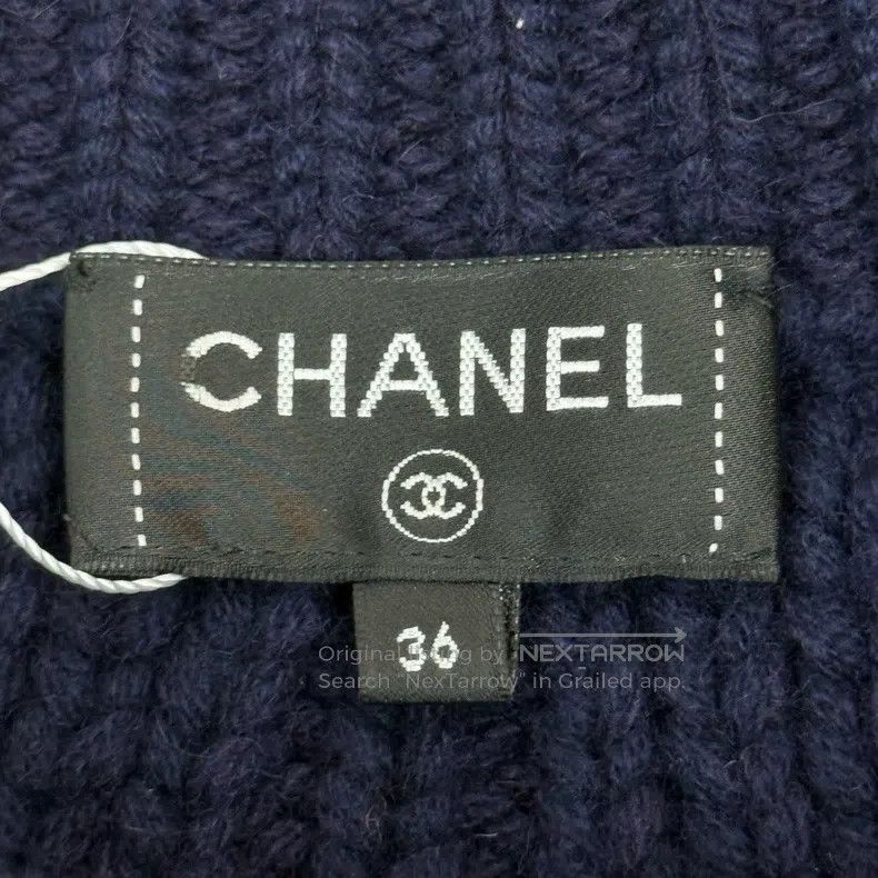 Chanel Chanel Dark blue hamburger series anchor pattern wool swea Size XS / US 0-2 / IT 36-38 - 5 Thumbnail