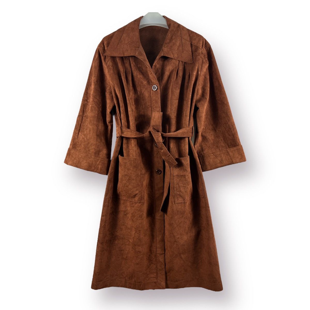 Japanese Brand 🔥 SUEDE LEATHER LONG JACKET Size M / US 6-8 / IT 42-44 - 1 Thumbnail