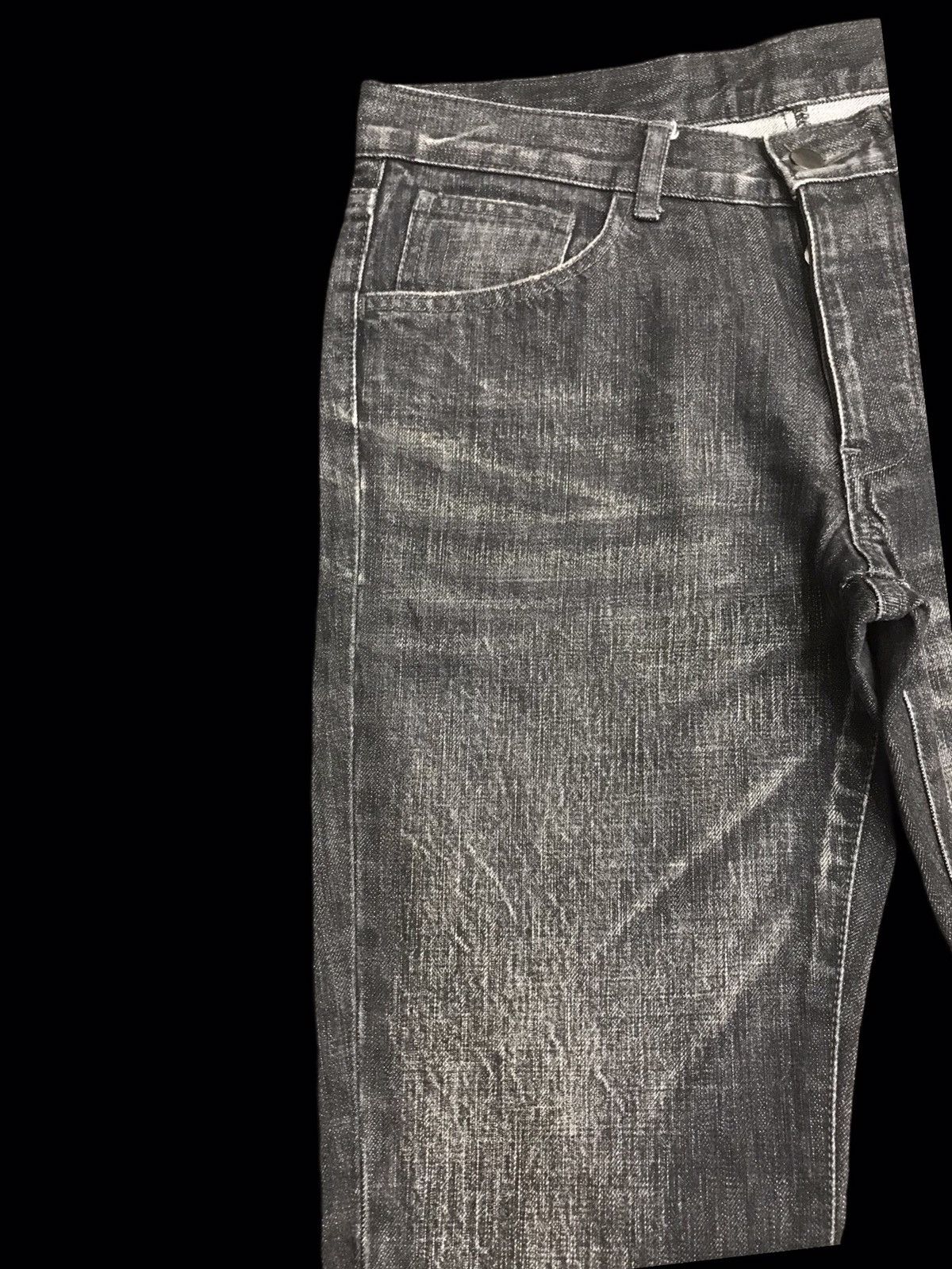 Japanese Brand 💥FLARE💥wjk Avant Garde Designer Claw Fade Curved Denim F69 Size US 30 / EU 46 - 3 Thumbnail