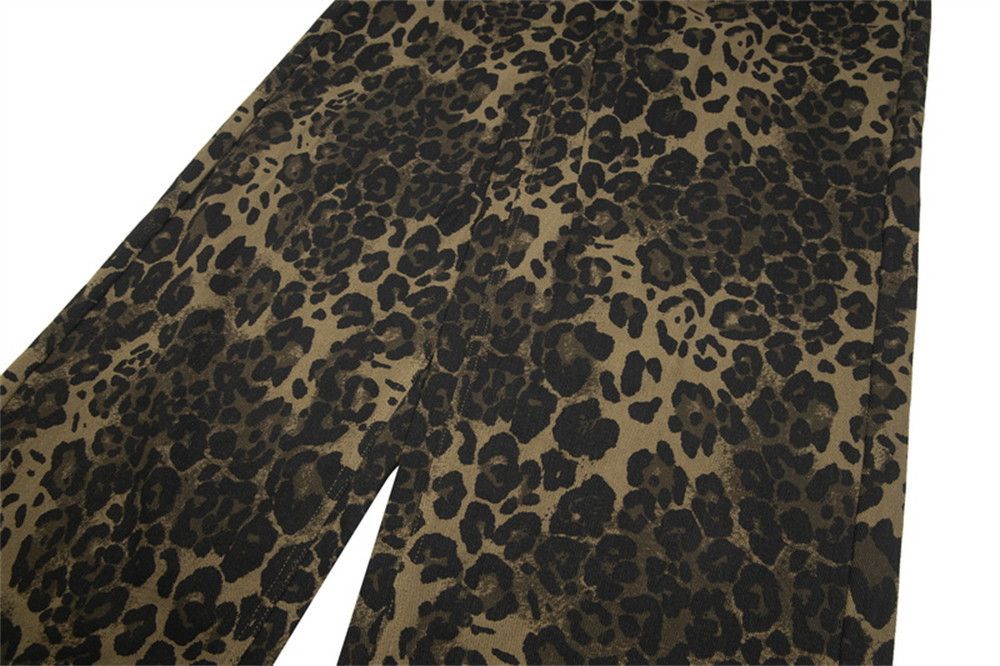Japanese Brand × Jean American street retro distressed leopard print loose jeans Size US 32 / EU 48 - 6 Thumbnail