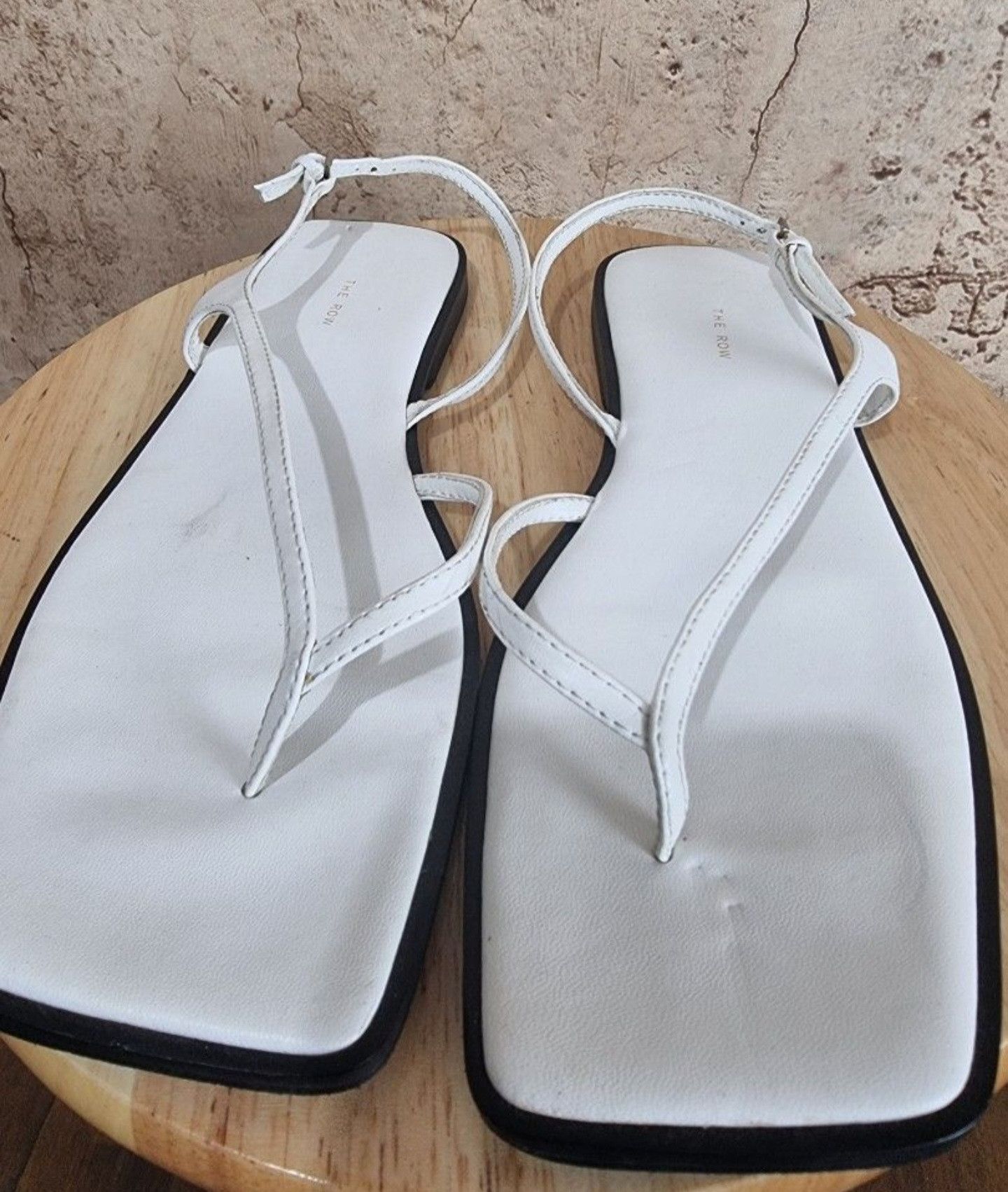 The Row The Row White Constance Leather Sandals Size US 8 / IT 38 - 4 Thumbnail