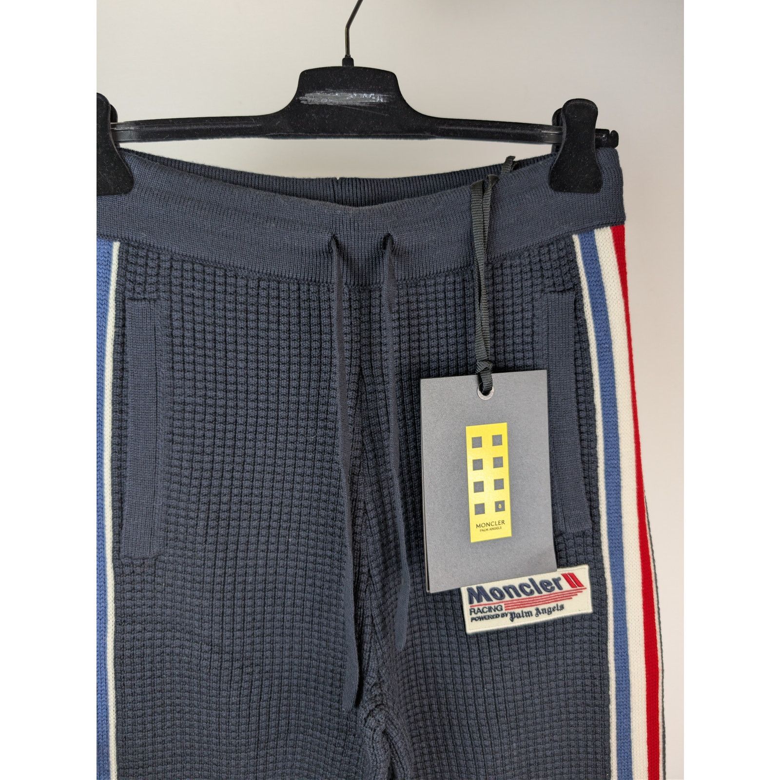 Moncler × Palm Angels o1rshd1 Knitwear Racing Track Pants in Navy Blue / White Size US 38 / EU 54 - 8 Thumbnail