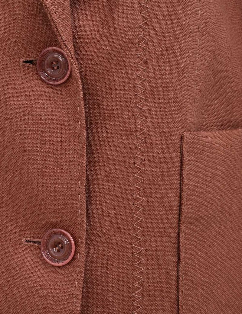 Zimmermann oc11z0226 Illuminate Linen Jacket In Rust Size XS / US 0-2 / IT 36-38 - 6 Thumbnail
