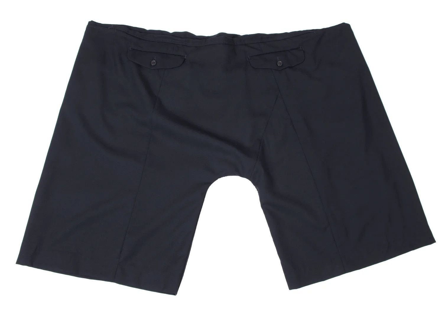 Ganryu Wool Gathered Design Wide Cropped Pants in Navy, Size M Size US 36 / EU 52 - 9 Thumbnail
