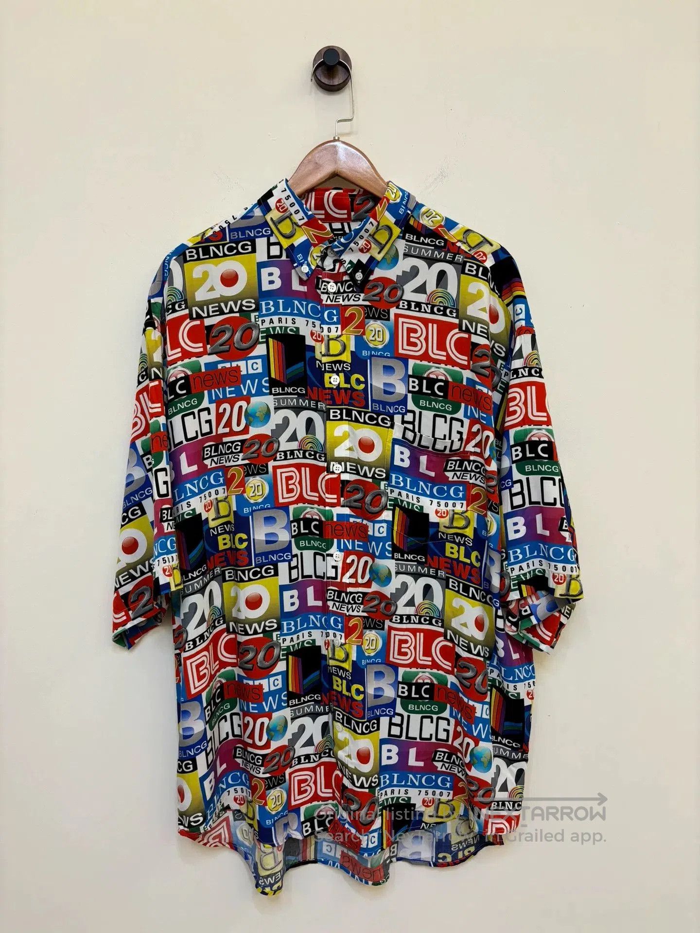 Balenciaga Balenciaga News Channel Print Shirt. Size US M / EU 48-50 / 2 - 1 Thumbnail