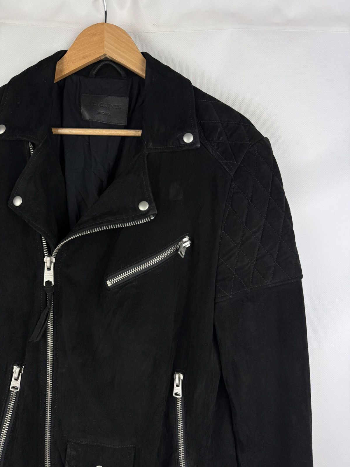 Allsaints Allsaints Bonson Biker Goat Leather Belted Suede Jacket Size US M / EU 48-50 / 2 - 5 Thumbnail