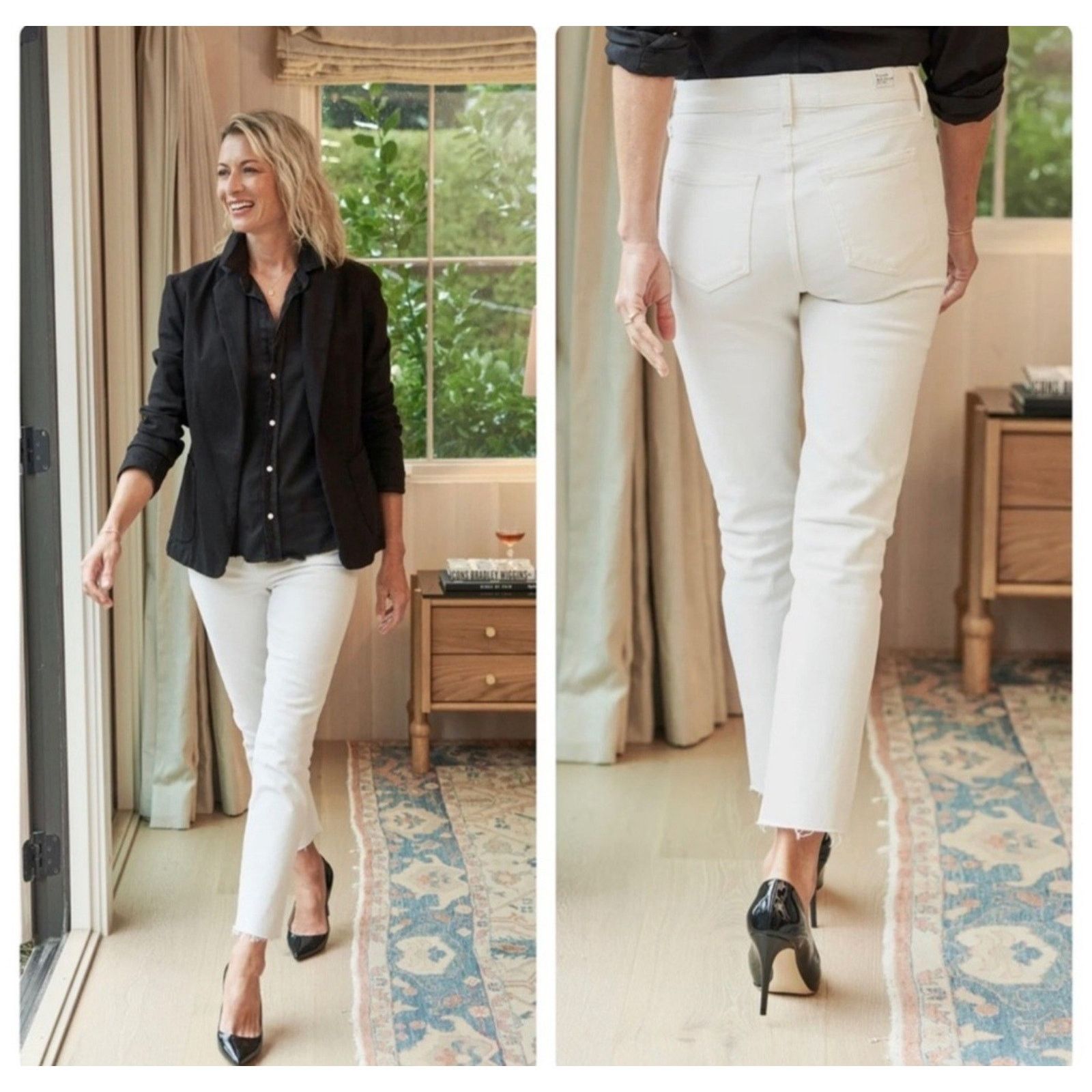 Frank & Eileen FRANK & EILEEN CORK Everyday Optic Button Fly Crop Raw Hem Size 27" / US 4 / IT 40 - 1 Thumbnail